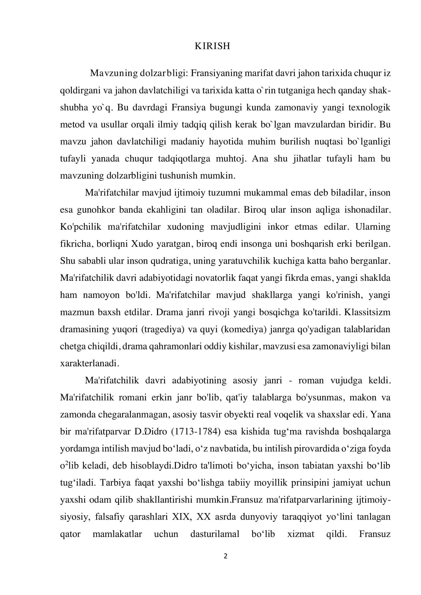Fransiyaning Marifat Davri 2