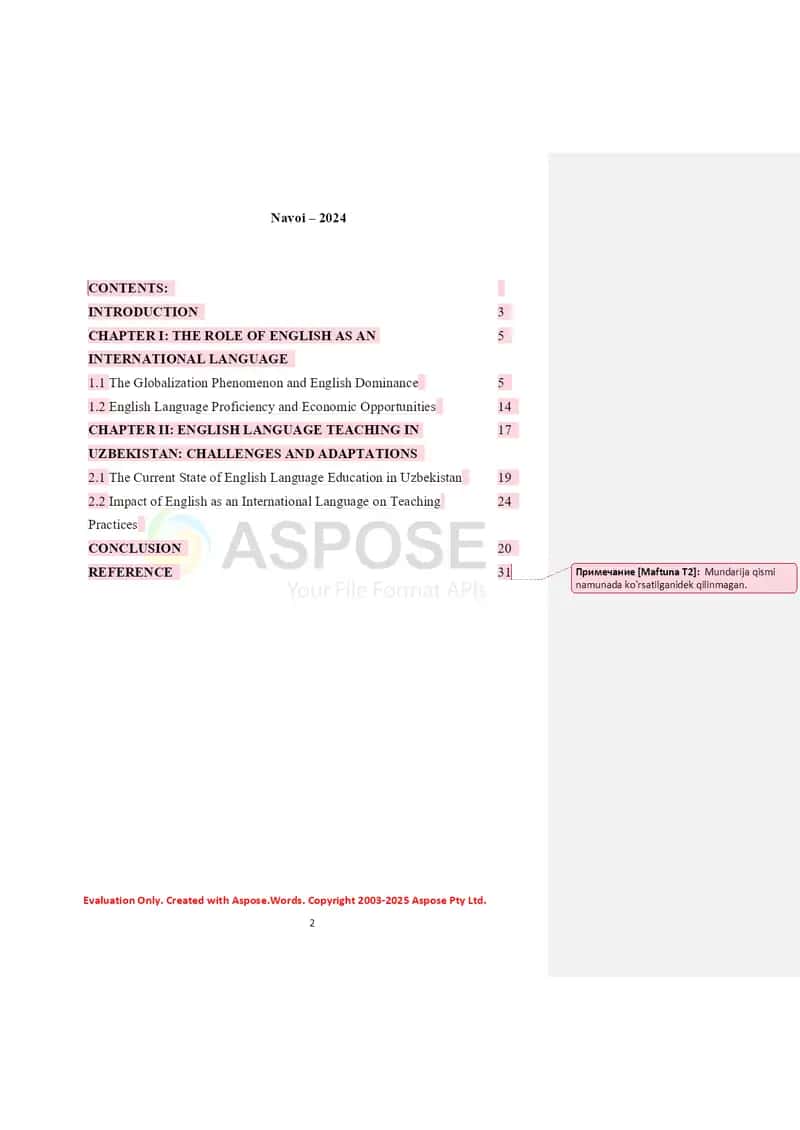The Impact of English as an International Language on English Language Teaching in Uzbekistan 2