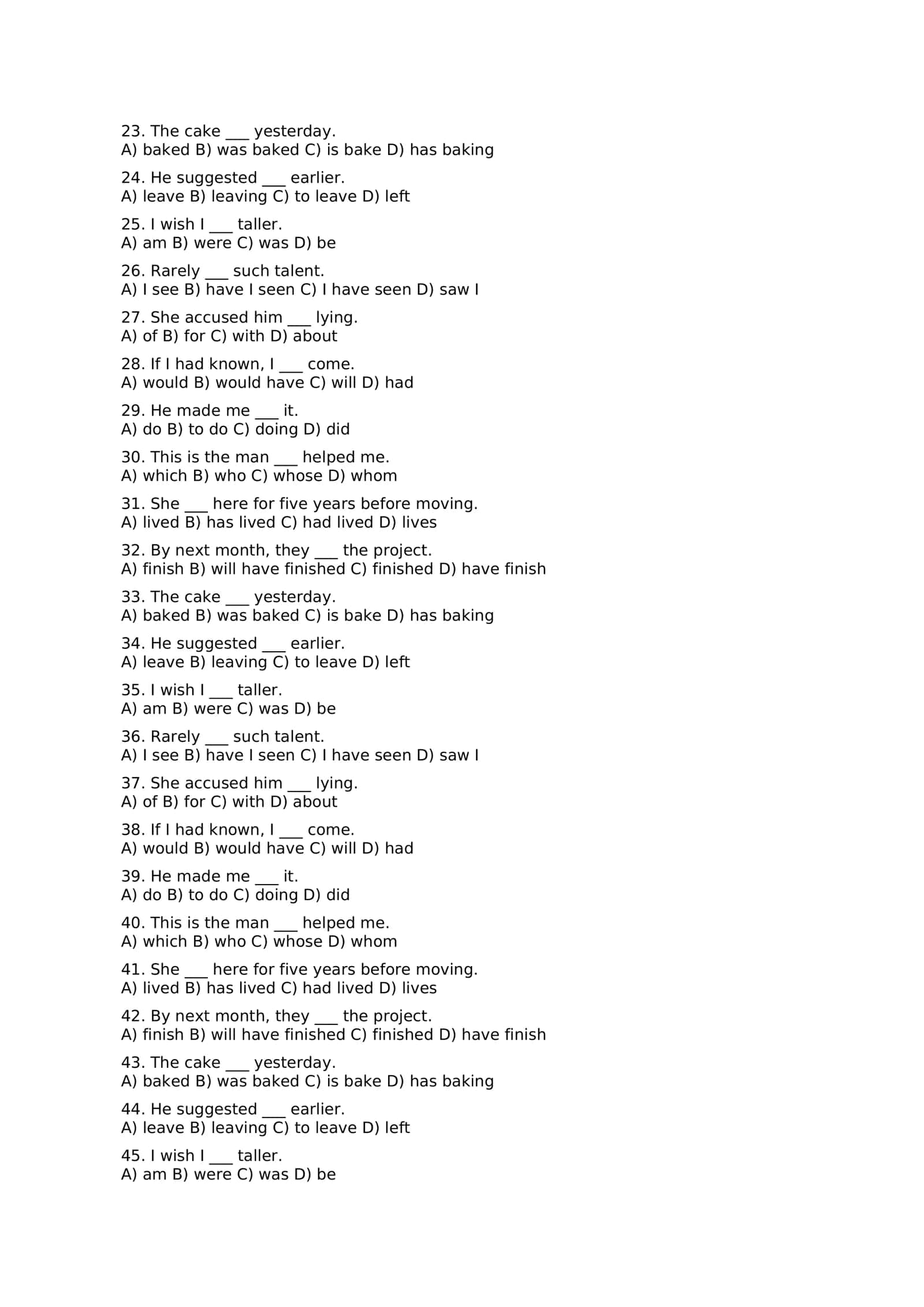Mixed Grammar Test (50 Questions) 2