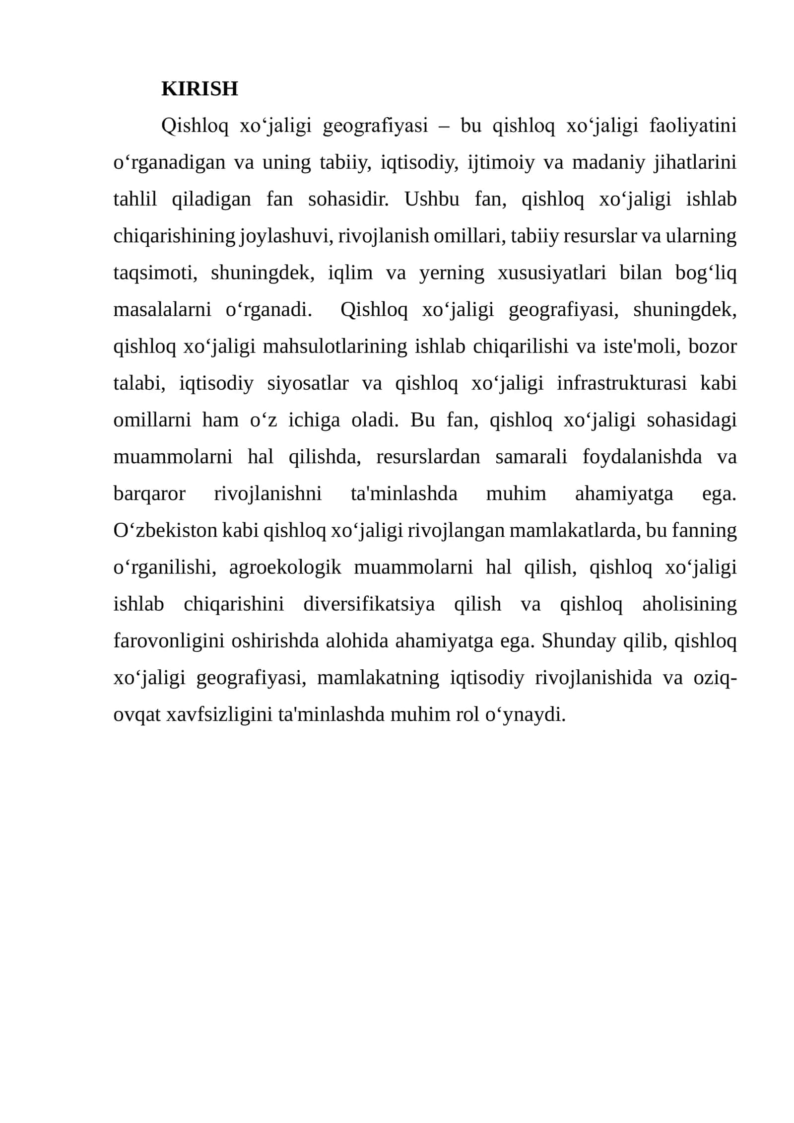 Qishloq xoʻjaligi geografiyasi 2