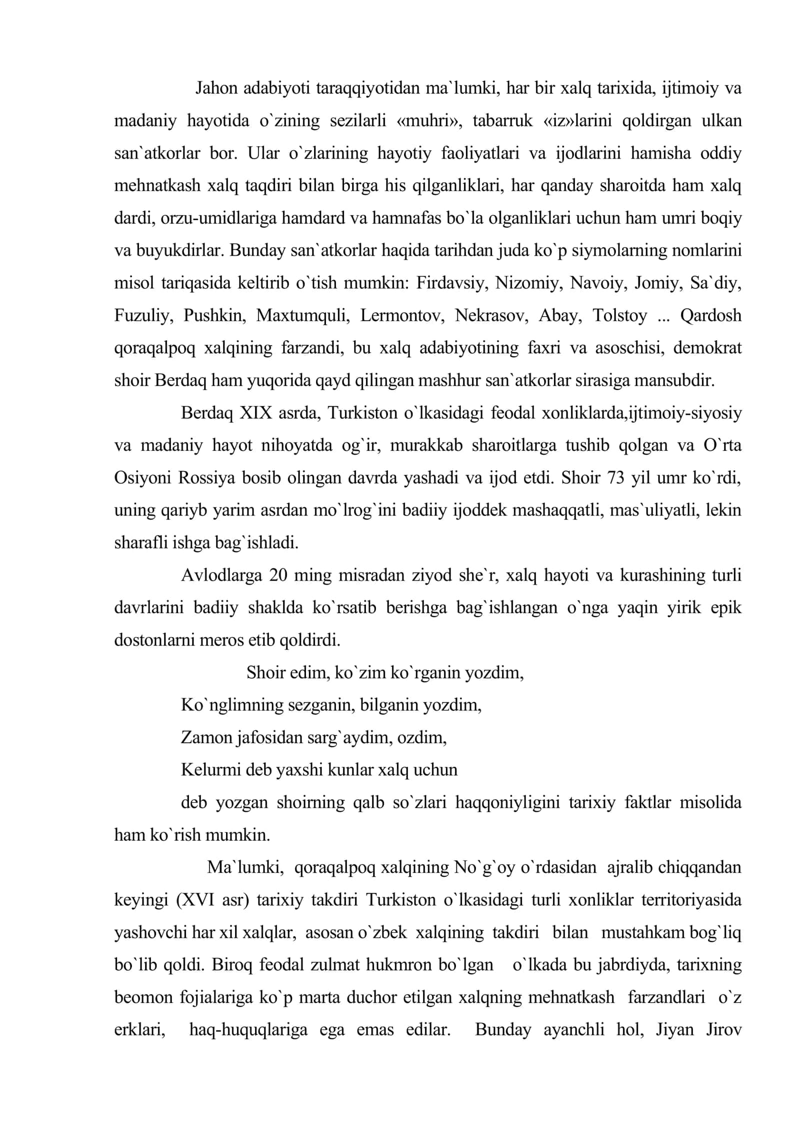 Berdaq – Qoraqalpoq adabiyotining asoschisi 2