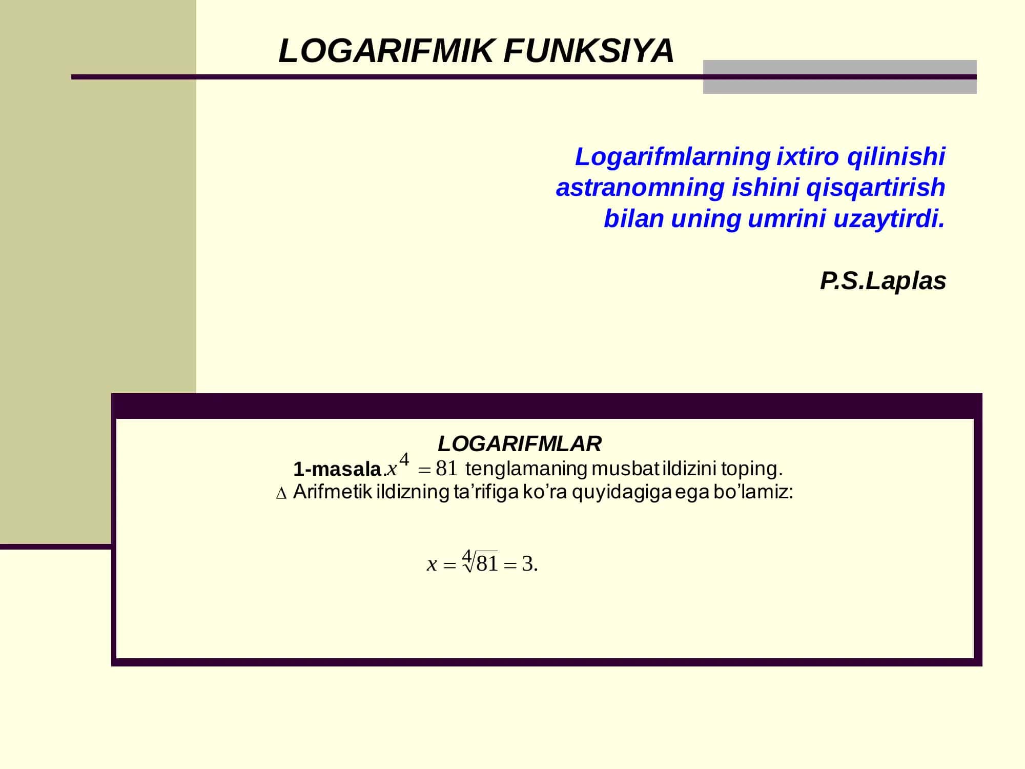 Logarifmik Funksiya 2