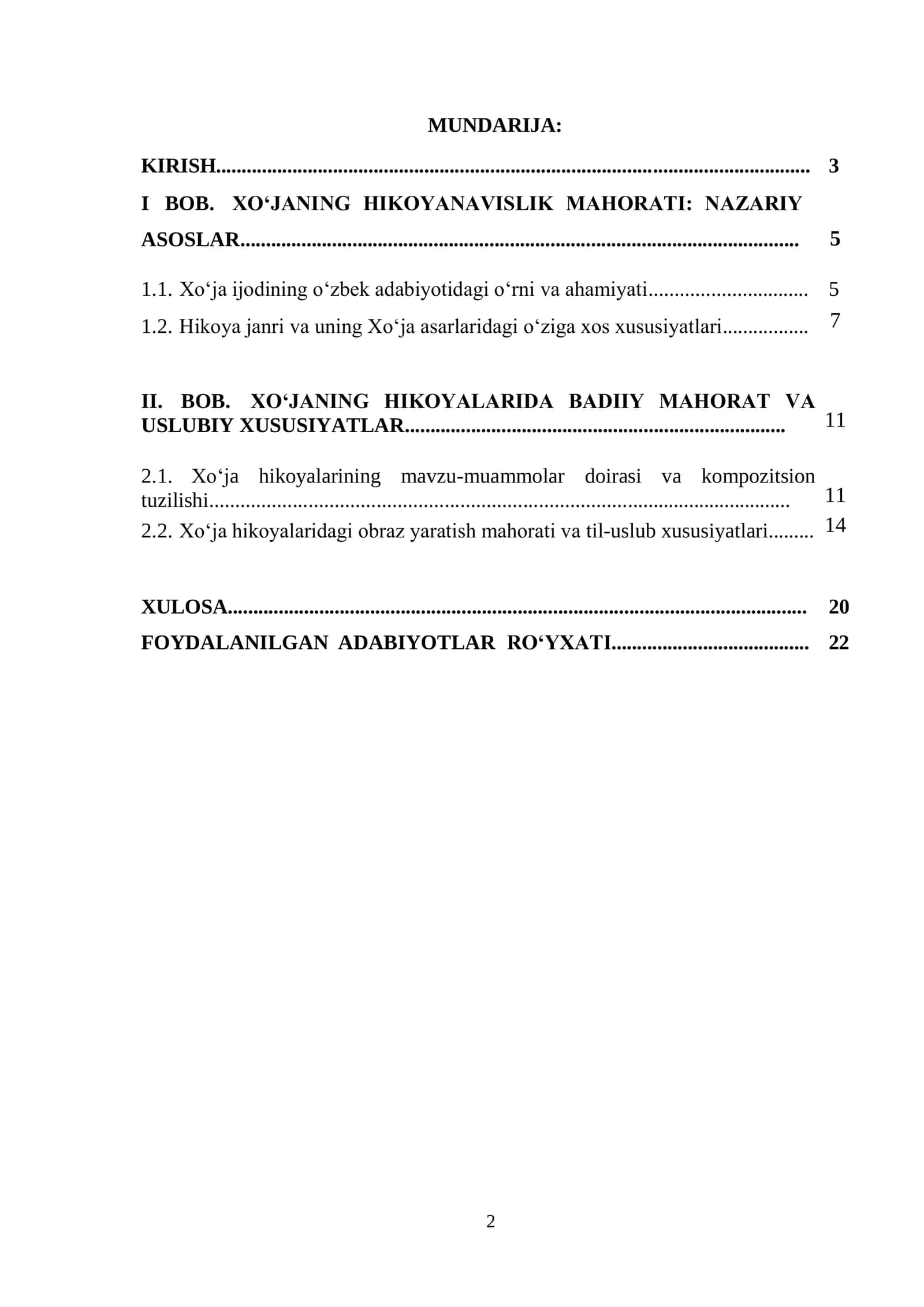 Xo‘janing hikoyanavislik mahorati 2