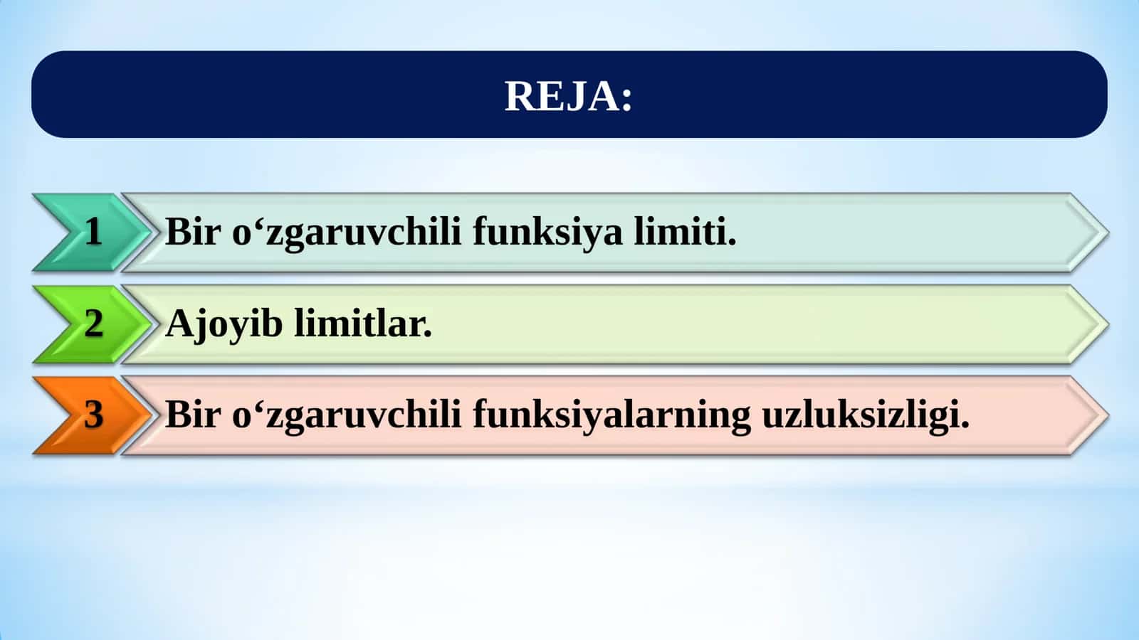 Amaliy matematika 2: Funksiya limiti va uzluksizligi 2