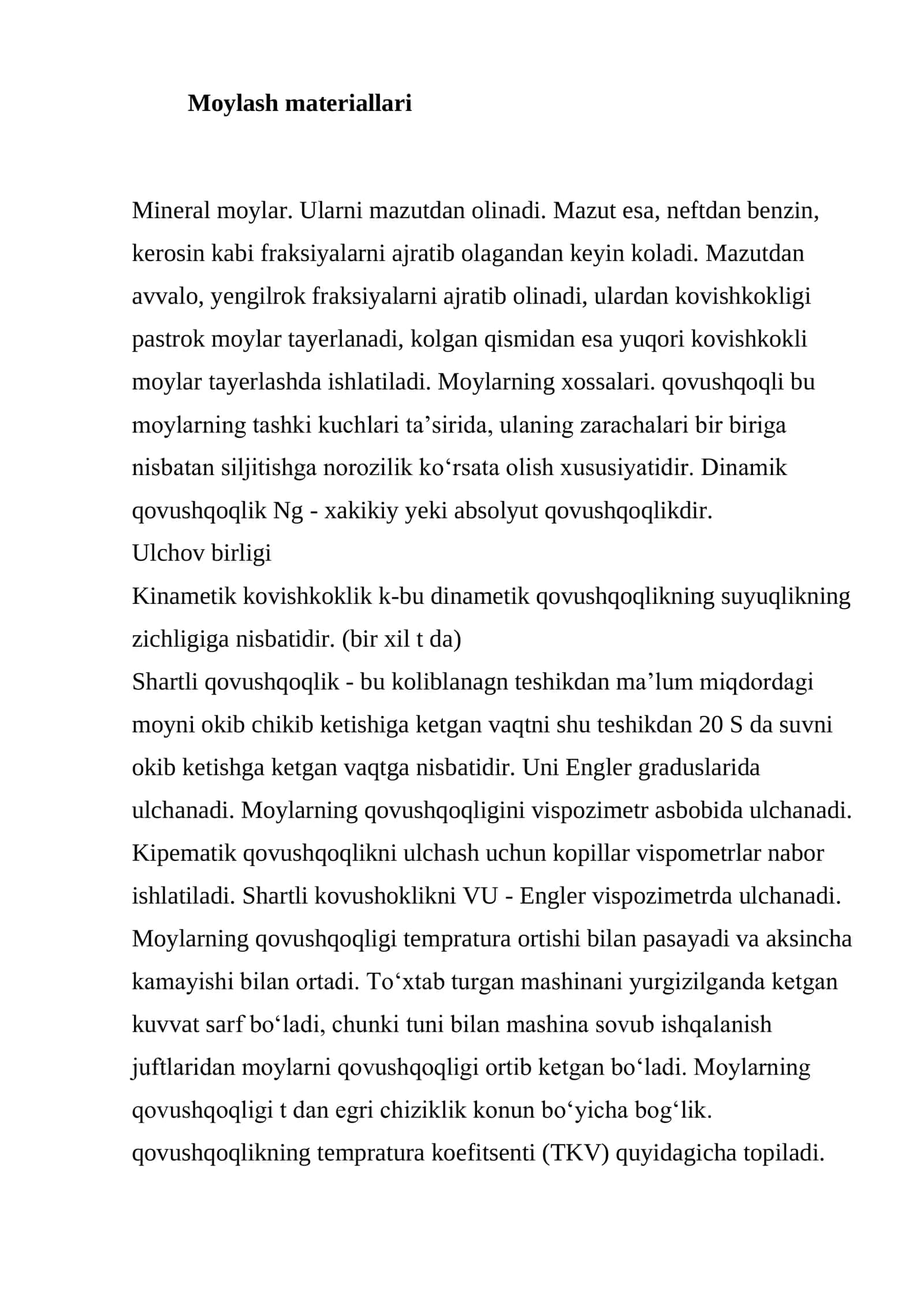 Mashina detallarini moylash materiallari 2
