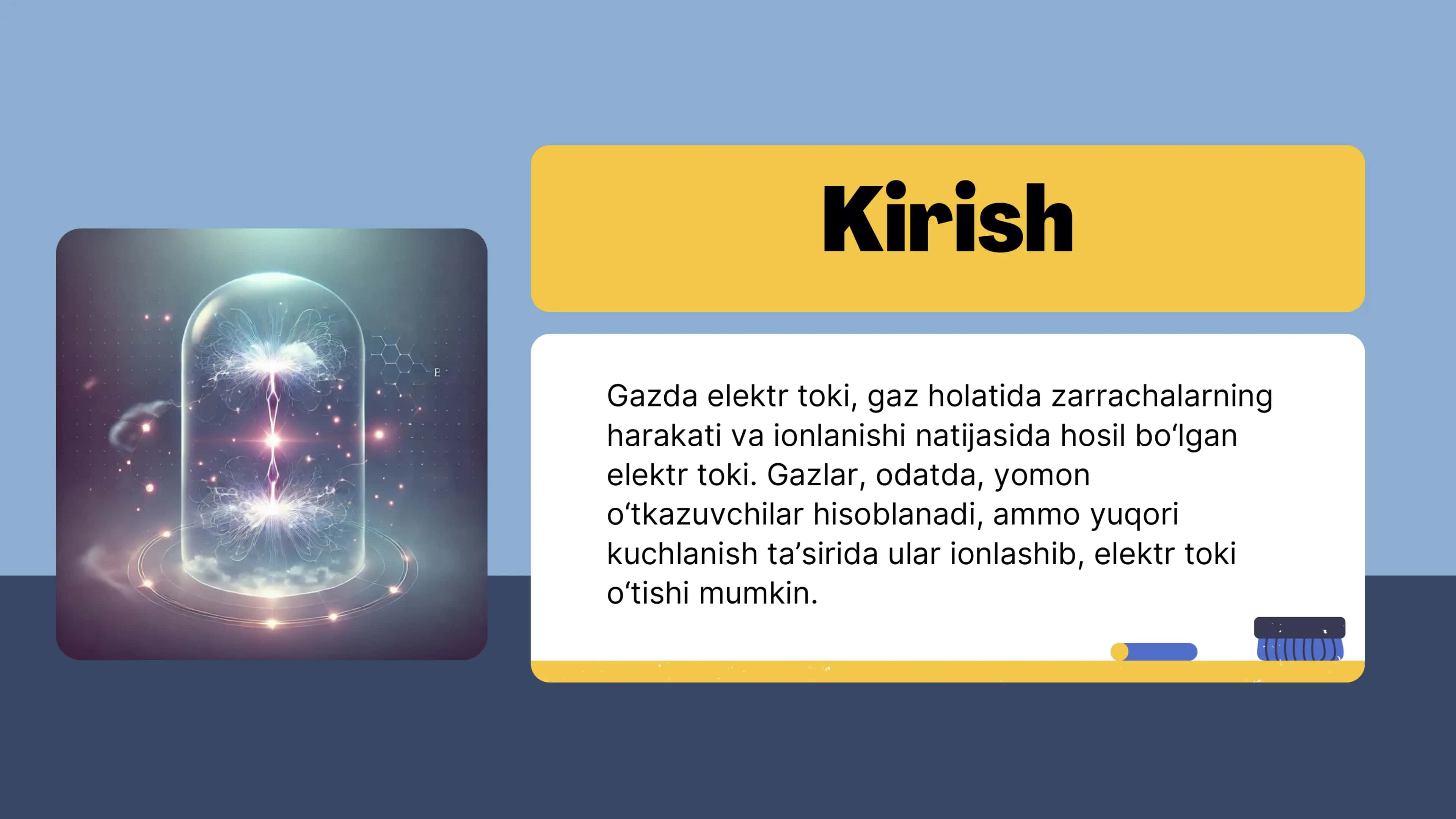 "Gazda elektr toki" mavzusida Fizika fanidan taqdimot loyihasi 2