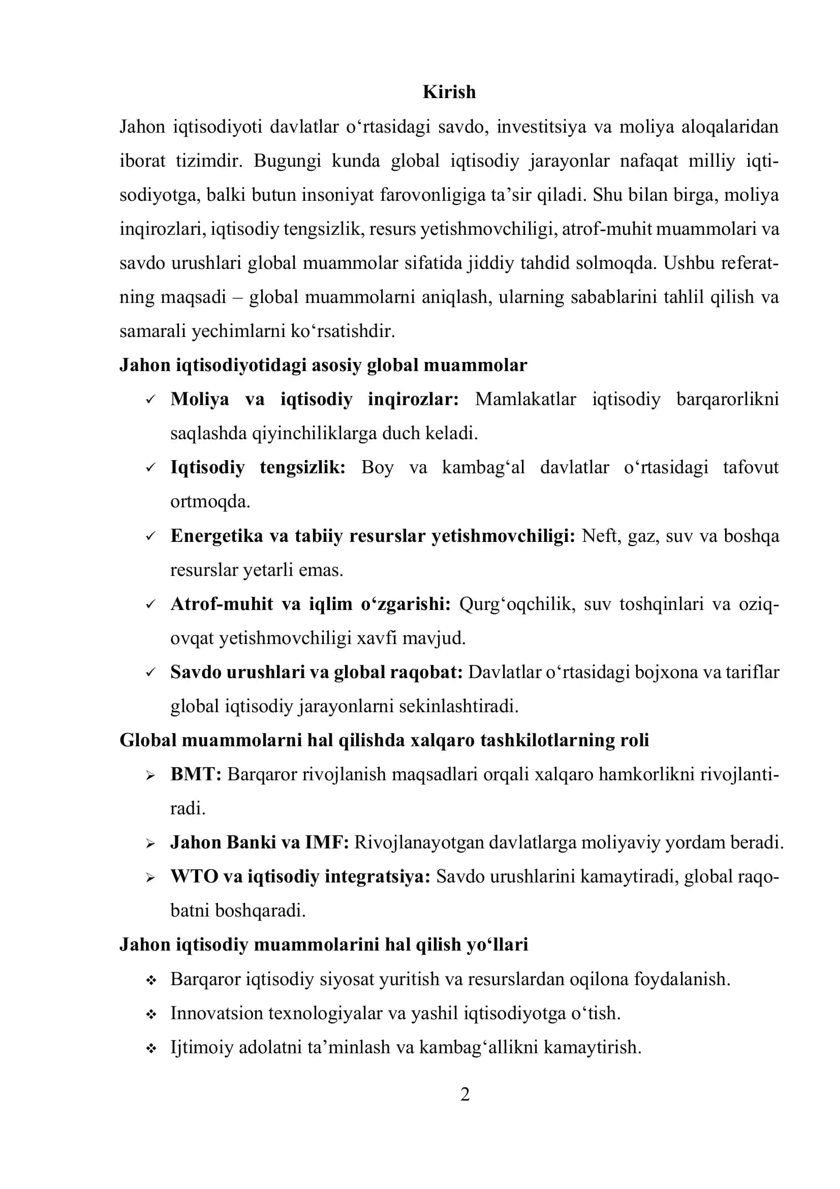DAVALATNING IQTISODIY SIYOSATI 2