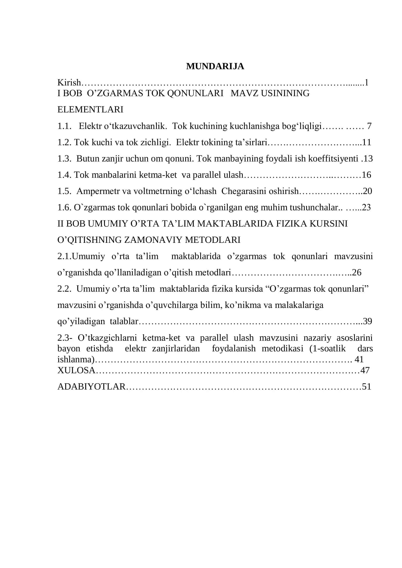 UMUMTA’LIM MAKTABLARIDA O’ZGSARMAS TOK QONUNLARINI O’QITISH METODIKASI 2