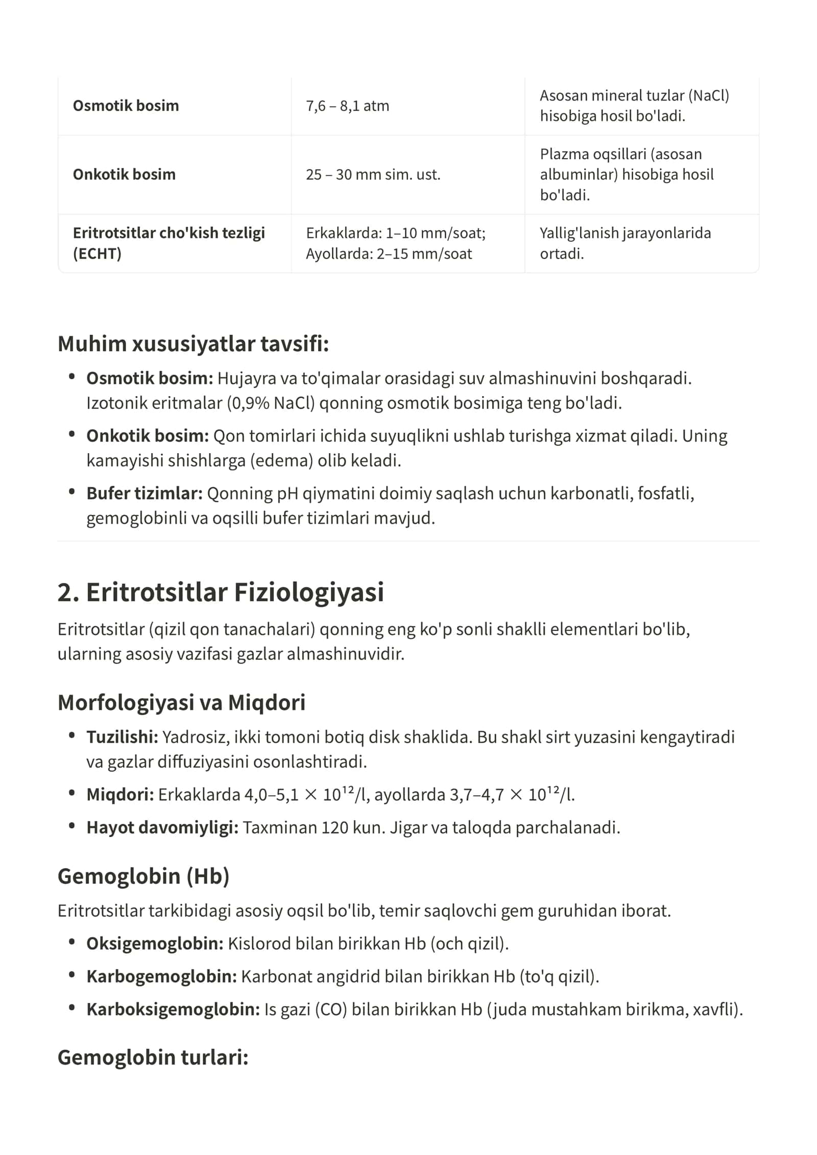 Qonning Fizik-Kimyoviy Xususiyatlari 2