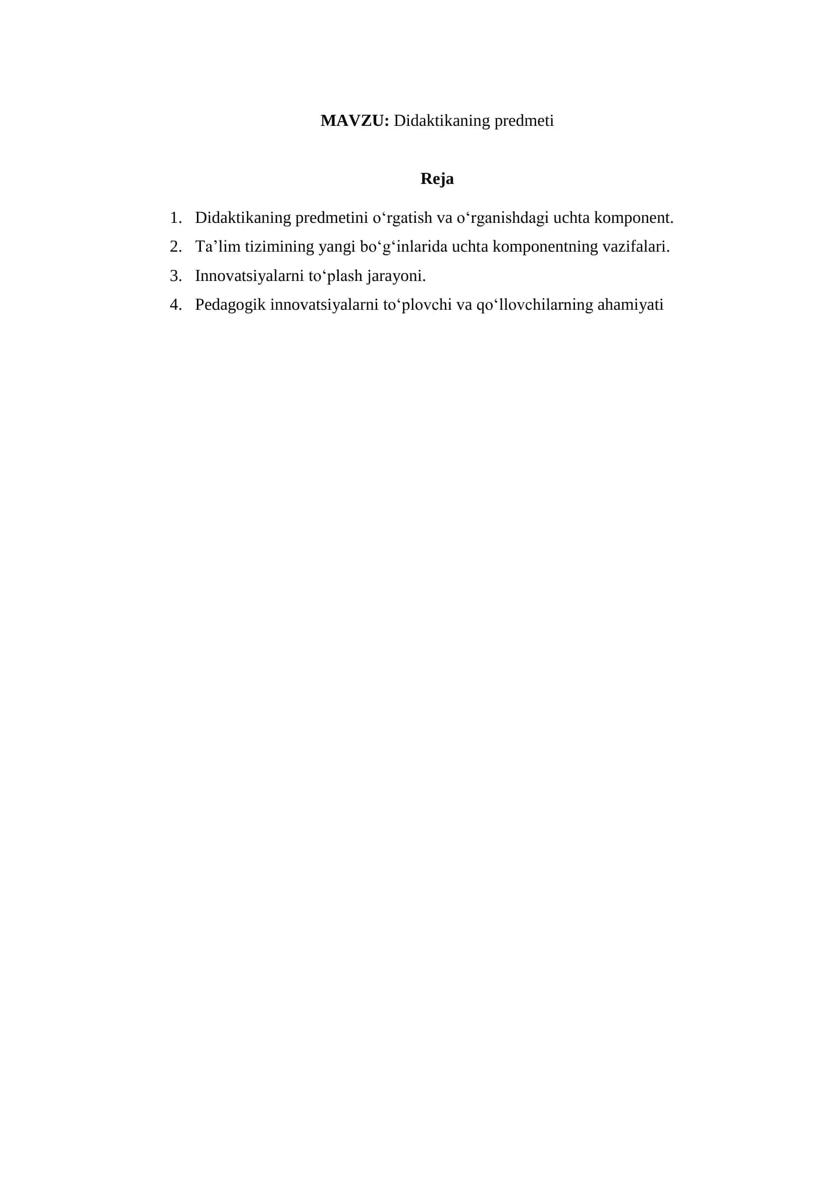 Didaktikaning predmeti 2