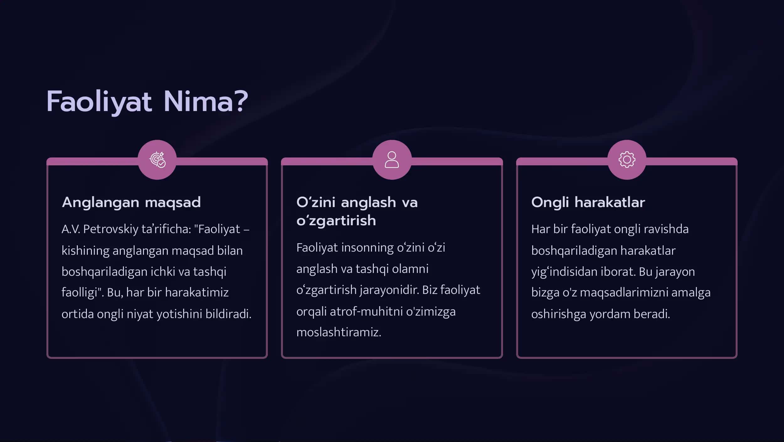 Faoliyat va Motivatsiya 2