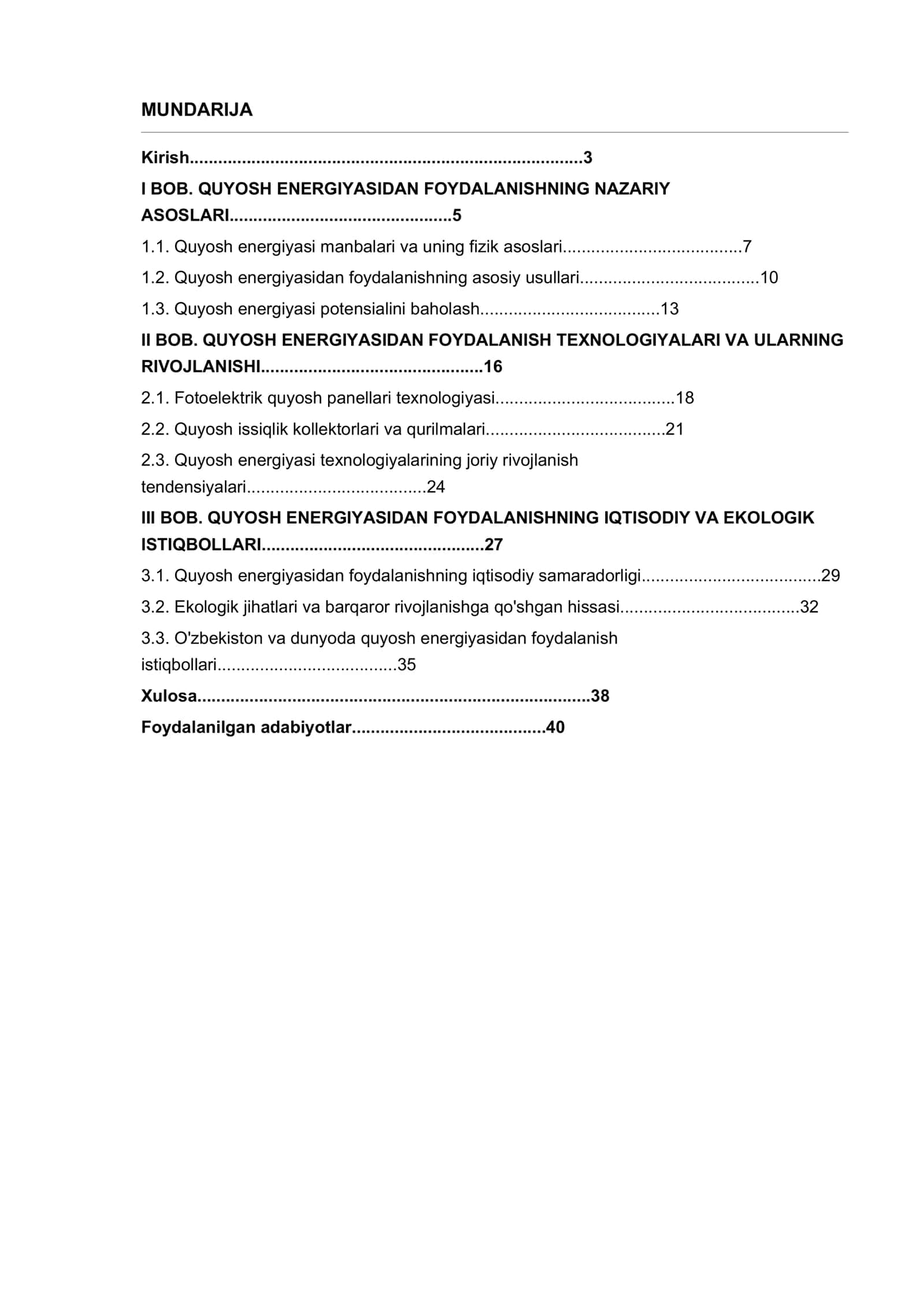 Quyosh energiyasidan foydalanishning istiqbollari 2