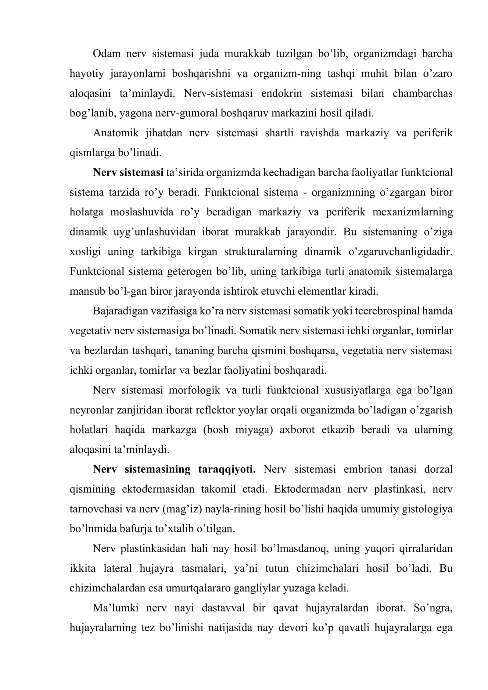 Nerv sistemasi (systema nervosum) 2