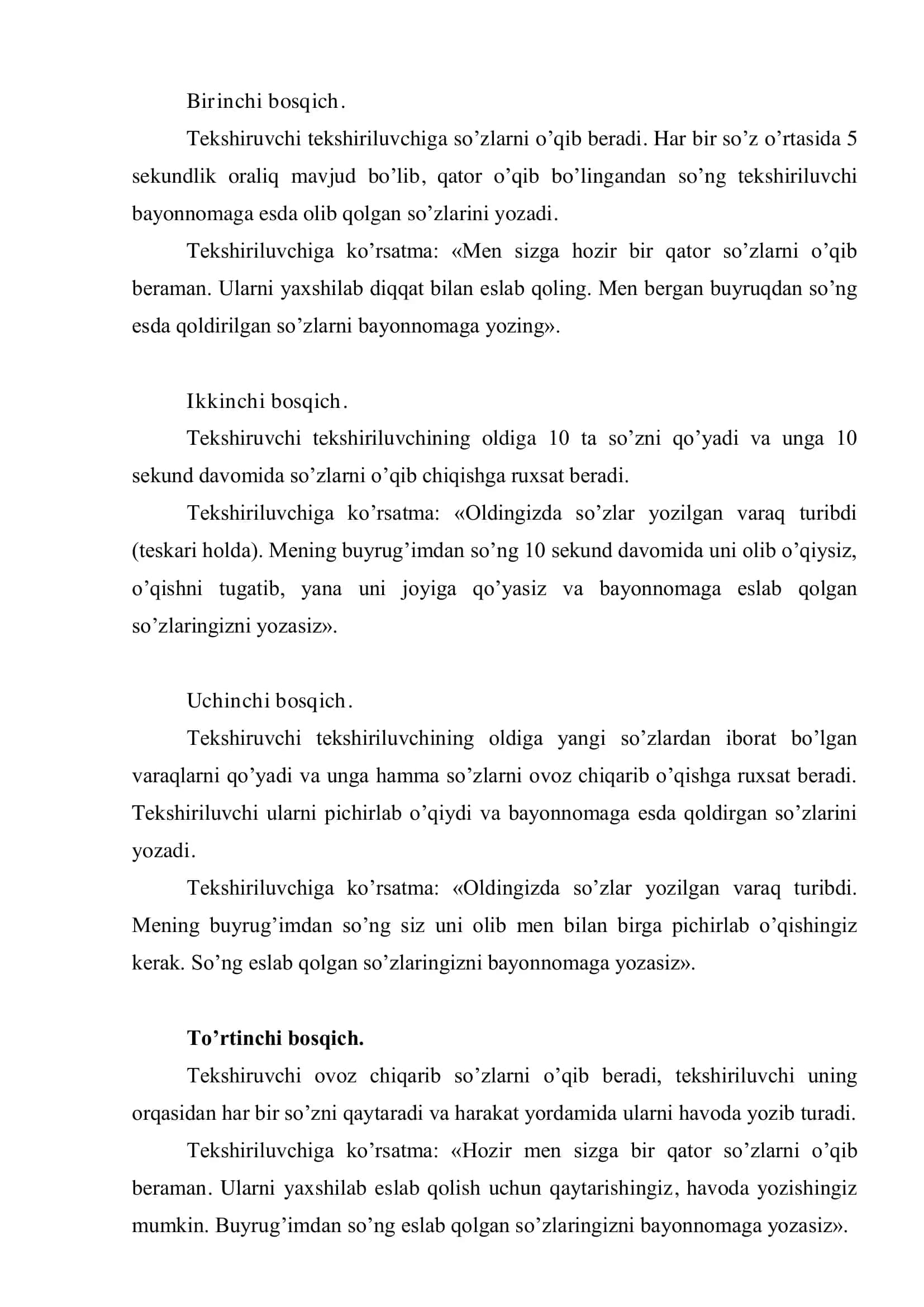 Xotiradagi Individual Xususiyatlarni O'rganish 2