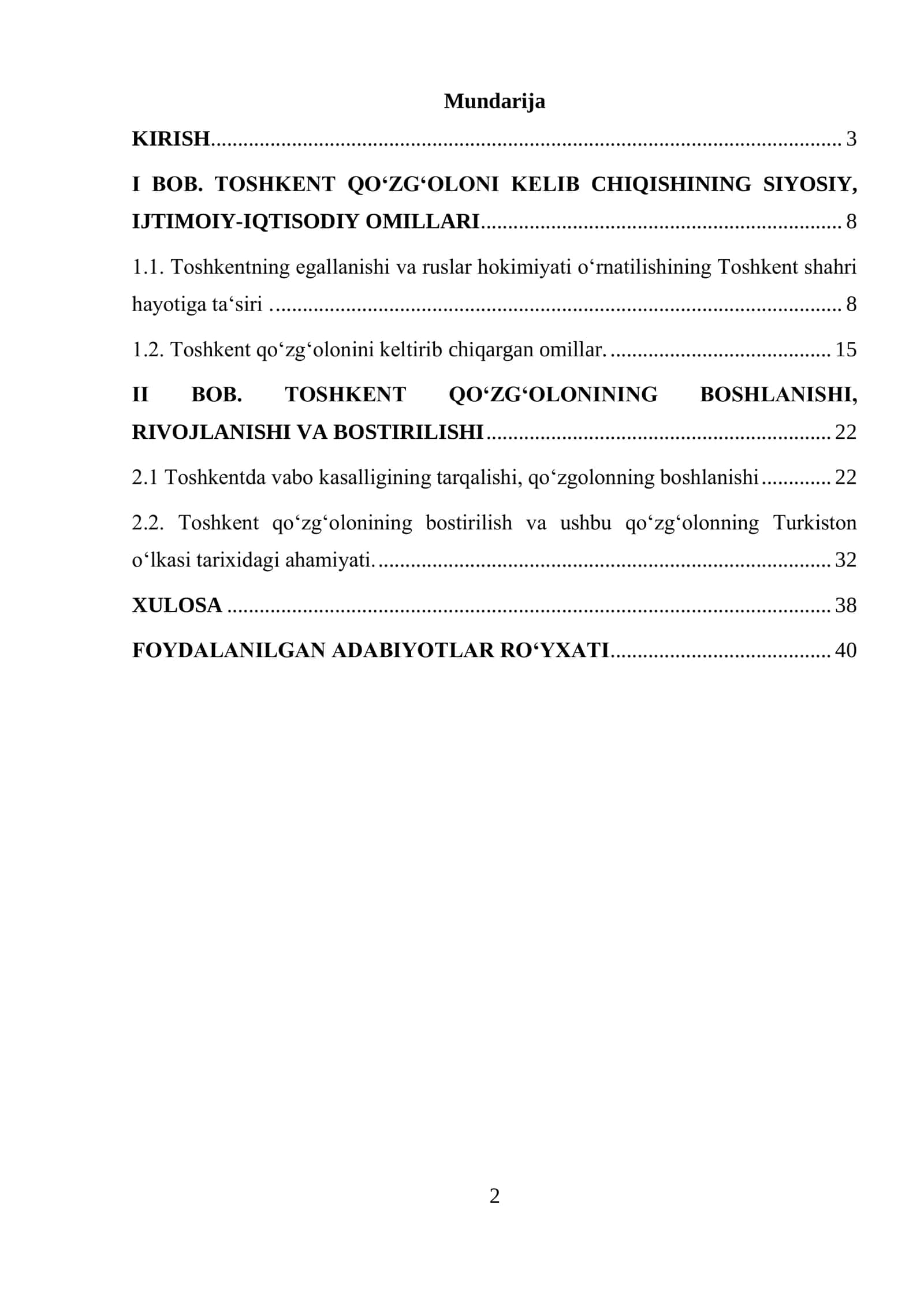 XIX ASRNING 70-90-YILLARIDA TURKISTON O‘LKASIDAGI QO‘ZG‘OLONLAR (1892-YIL TOSHKENT QO‘ZG‘OLONI) 2
