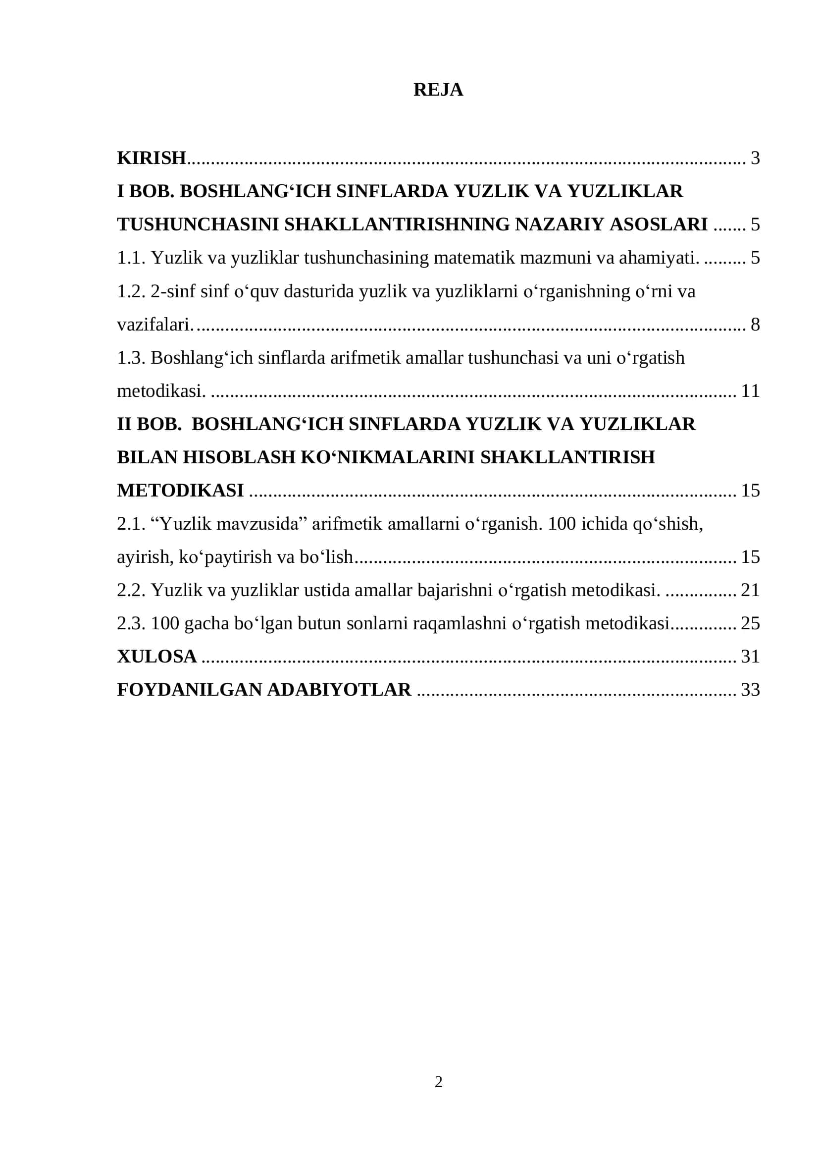 Yuzlik va yuzliklar bilan hisoblashni o‘rgatish metodikasi 2