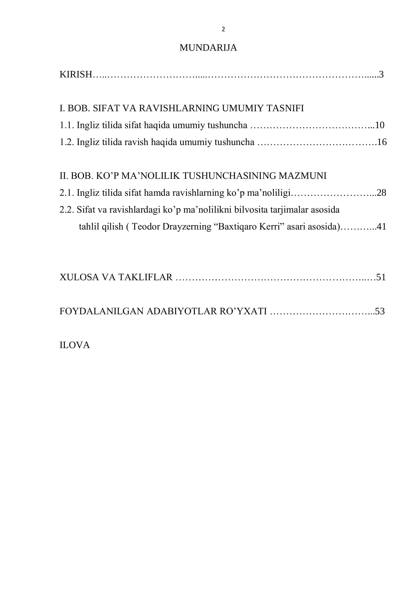 INGLIZ TILIDA SIFAT VA RAVISHLARNING KO’P MA’NOLILIGI HAMDA ULARNING TARJIMADAGI TALQINI 2