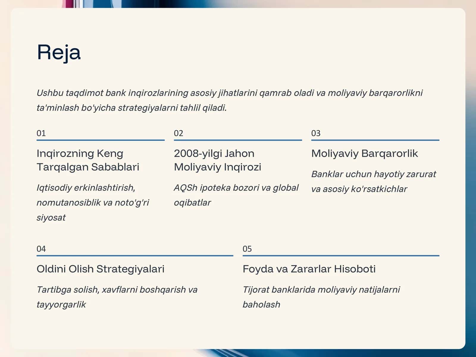 Bank Inqirozining Mohiyati Sabablari, Oqibatlari va Oldini Olish Choralari 2