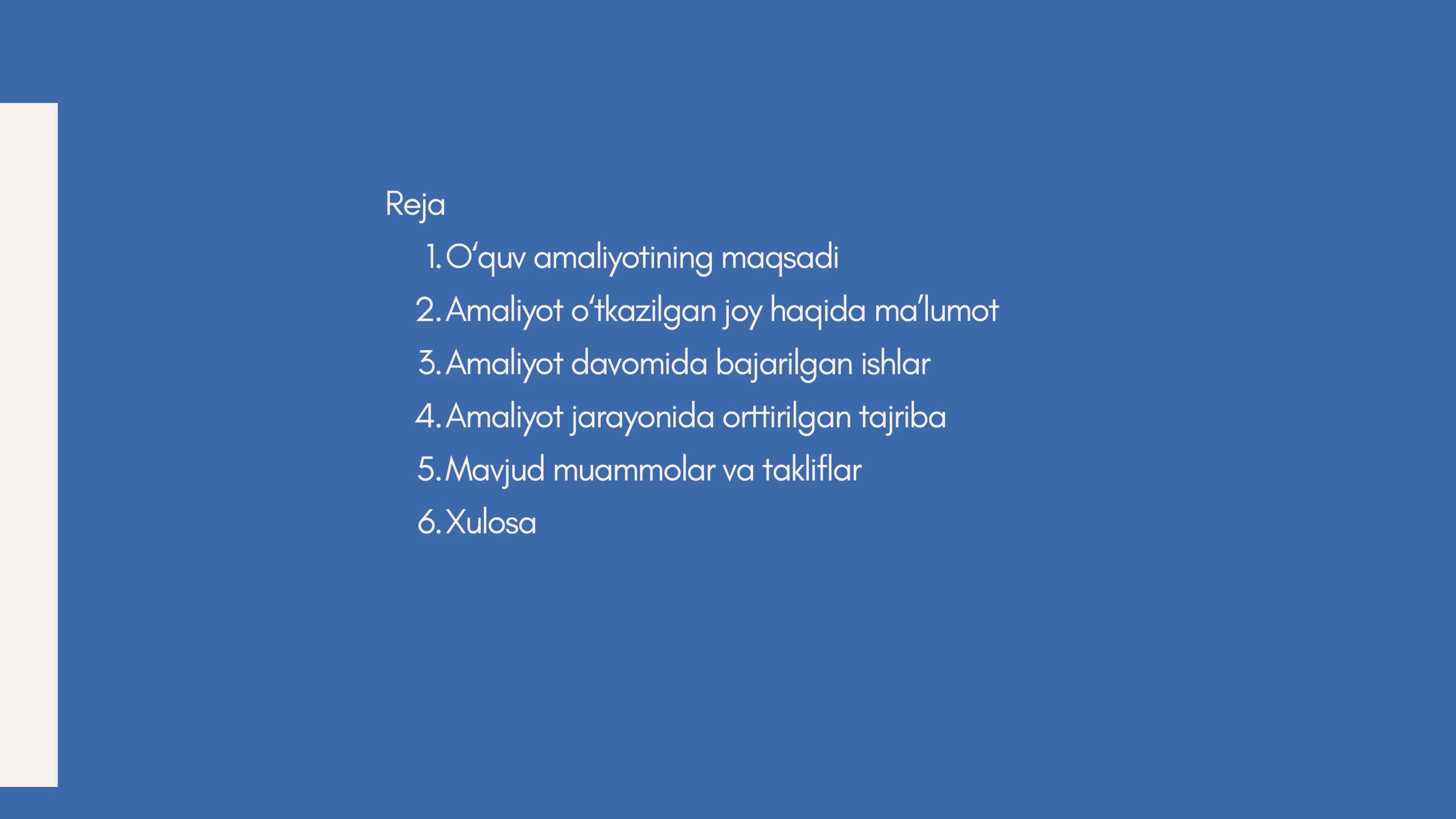 O‘quv Amaliyoti Hisoboti 2
