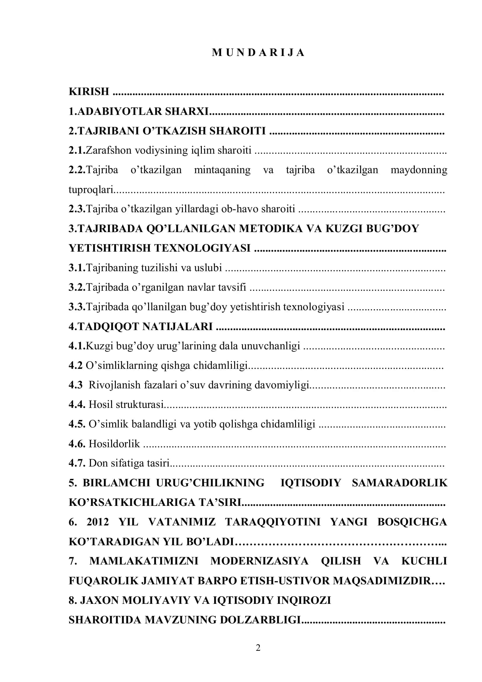 YAKKA TANLASH ASOSIDA BUG’DOYNING BIRLAMCHI URUG’CHILIGINI TASHKILLASHTIRISH 2