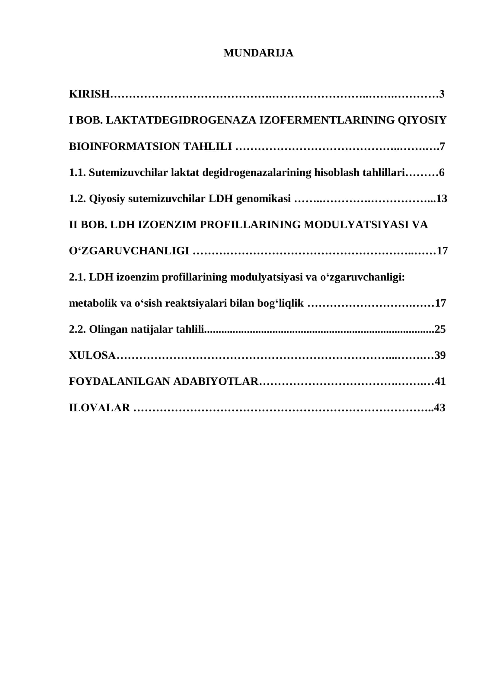 Odam laktatdegidrogenaza izofermentlarining qiyosiy bioinformatsion tahlili 2