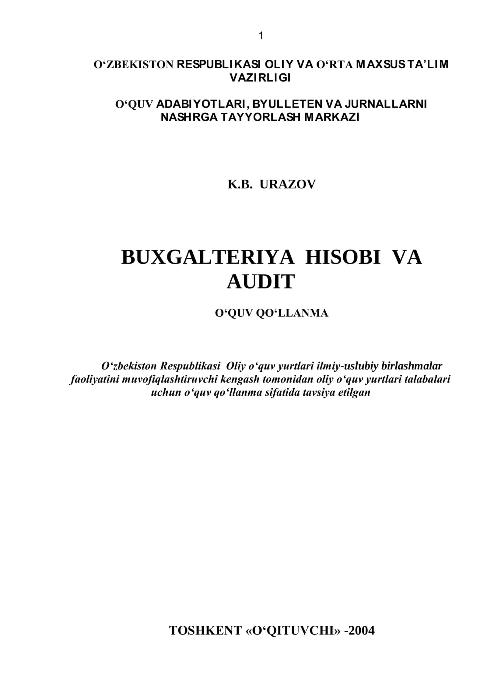 BUXGALTERIYA HISOBI VA AUDIT 2