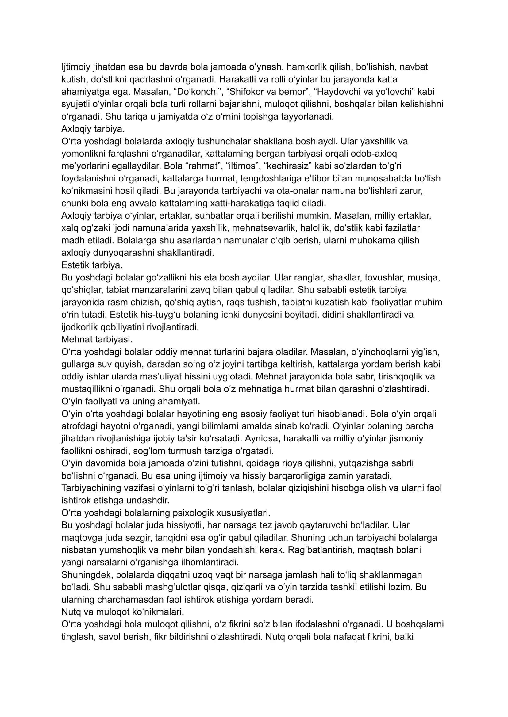 O‘rta yoshdagi bolalarga beriladigan milliy va harakatli o‘yinlarni o‘rgatish 2