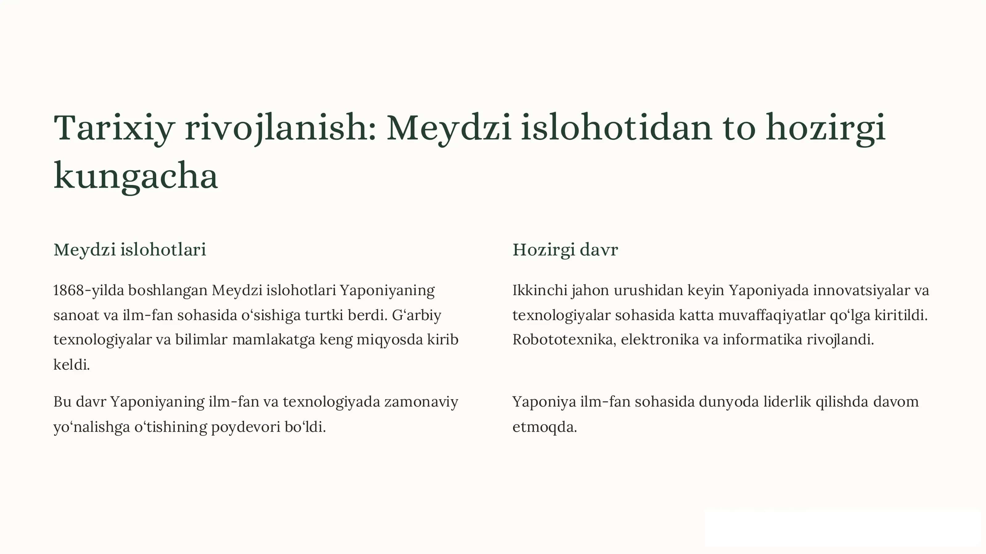 Yaponiyada ilm-fan va texnologiya 2