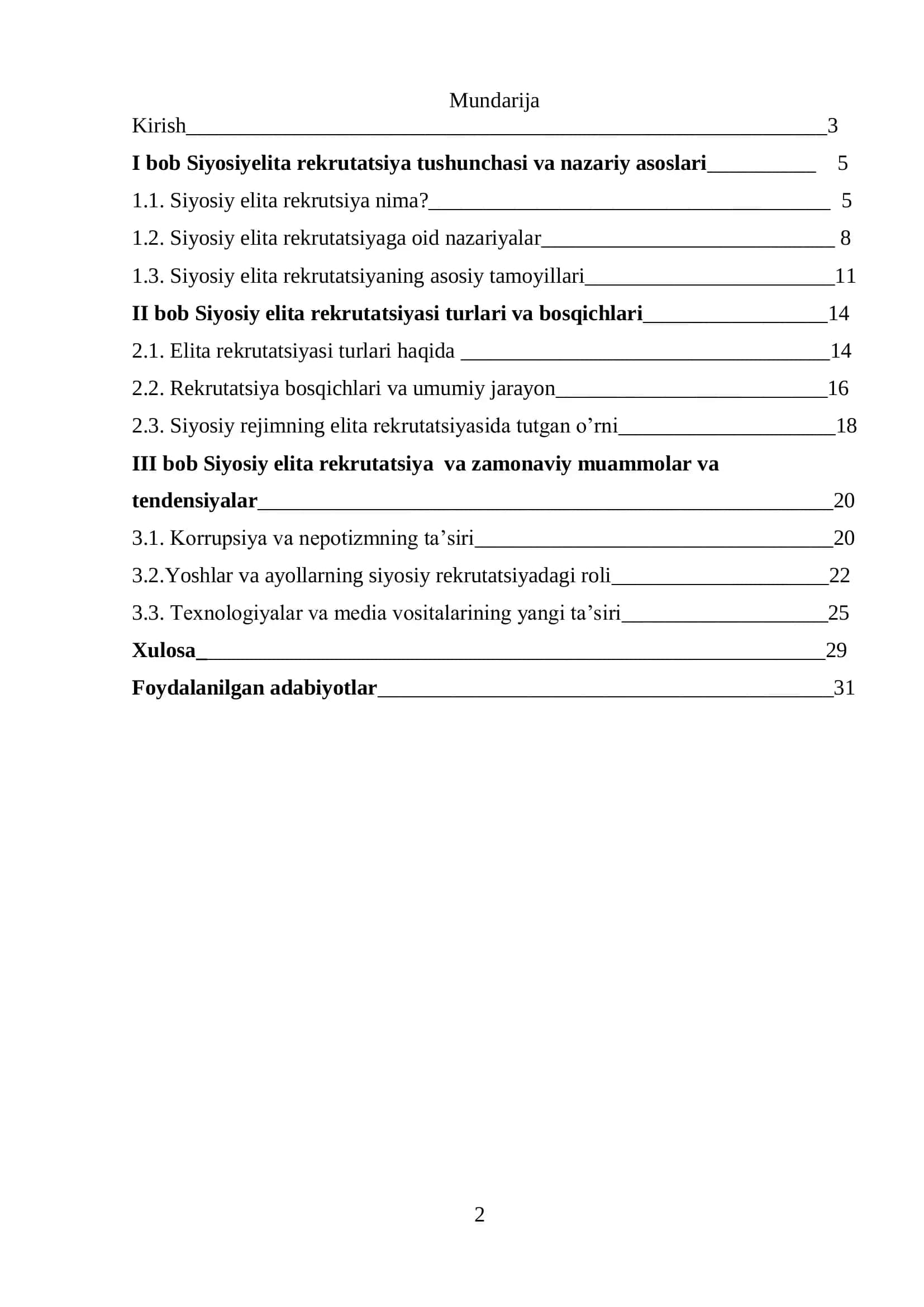SIYOSIY ELITA REKRUTATSIYASIGA OID PARADIGMALAR 2