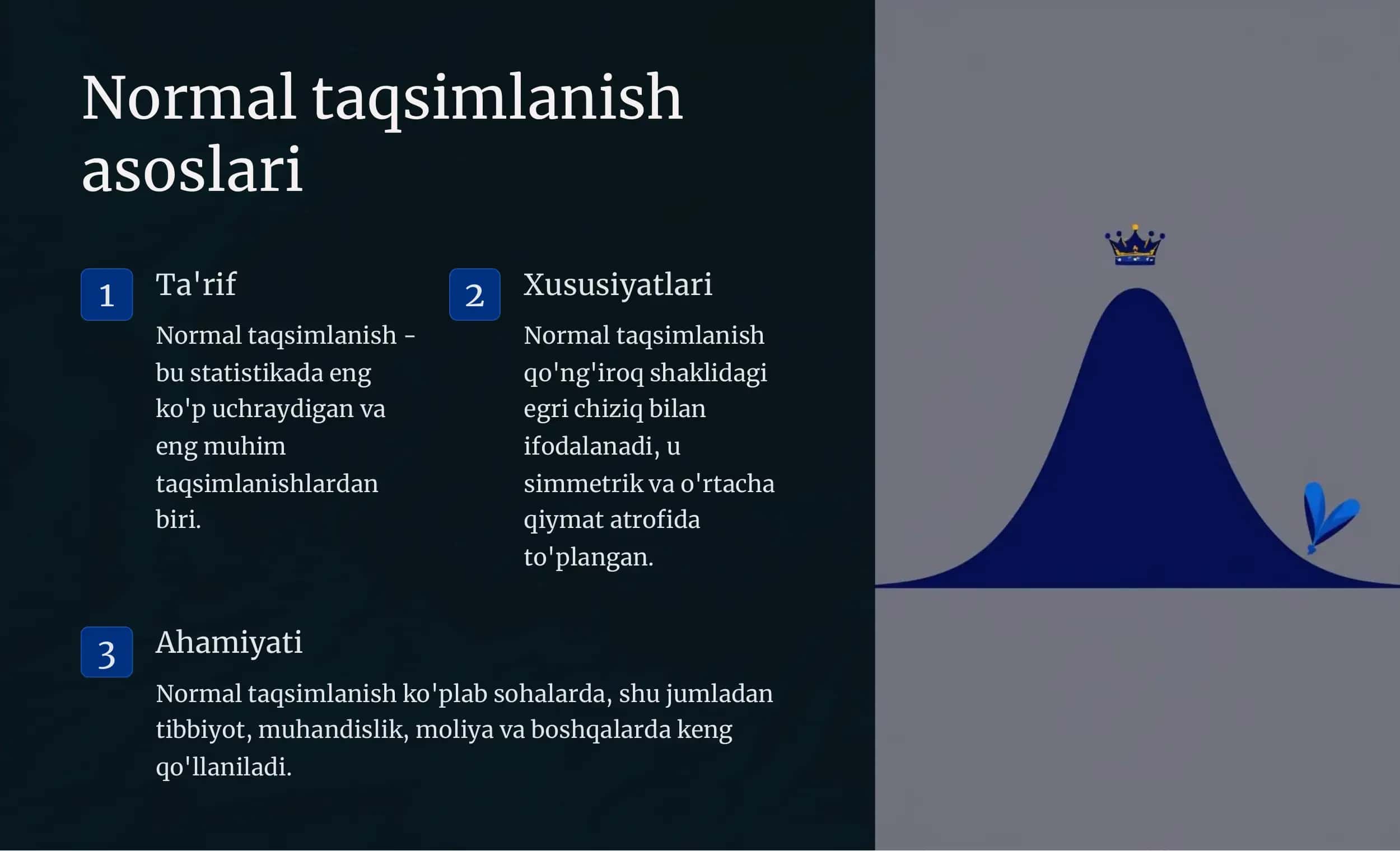 Normal taqsimlanish nazariyasi va uni amaliyotga tatbiq etish 2