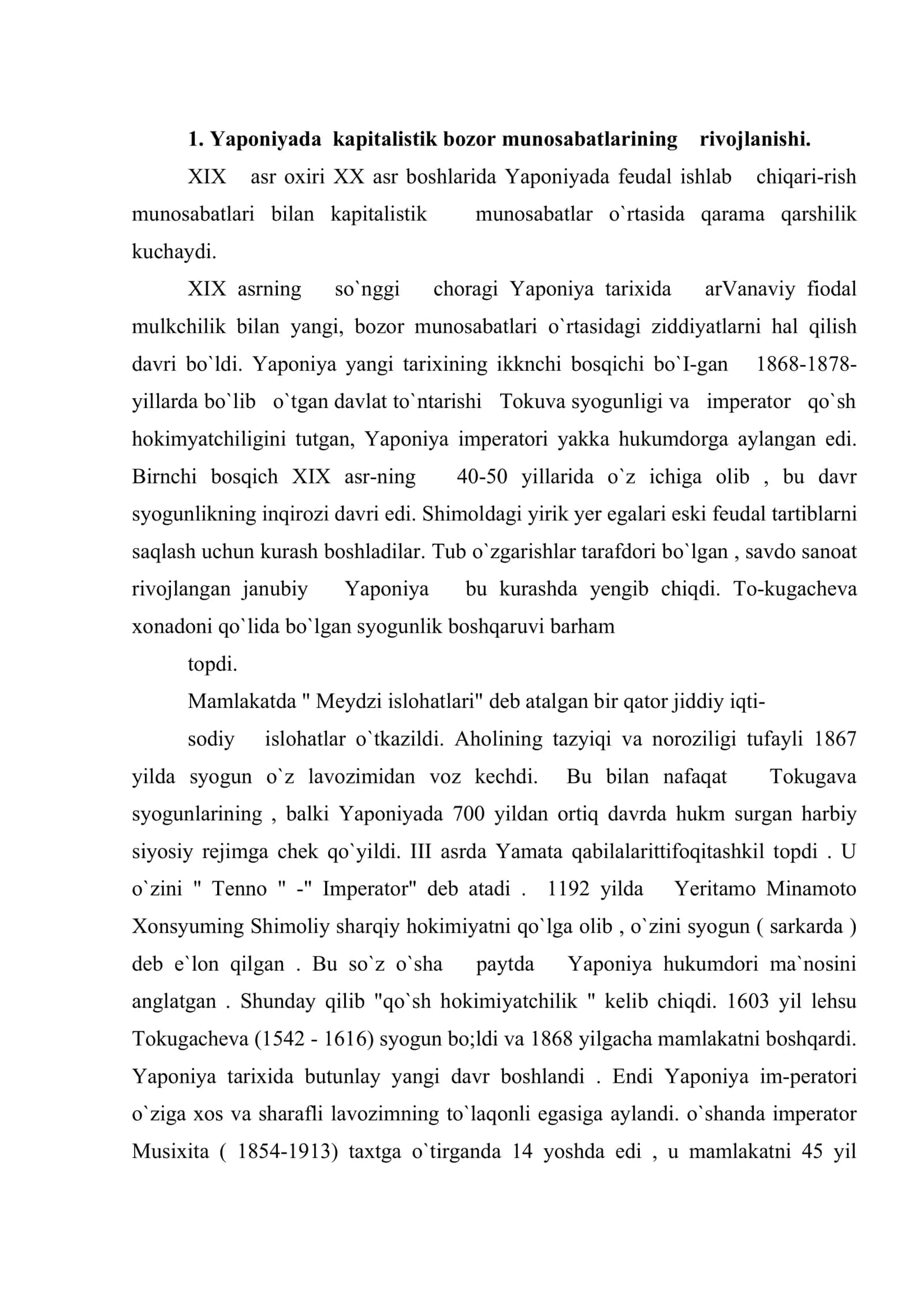 XIX asr oxiri -XX asr boshlarida Yaponiya 2