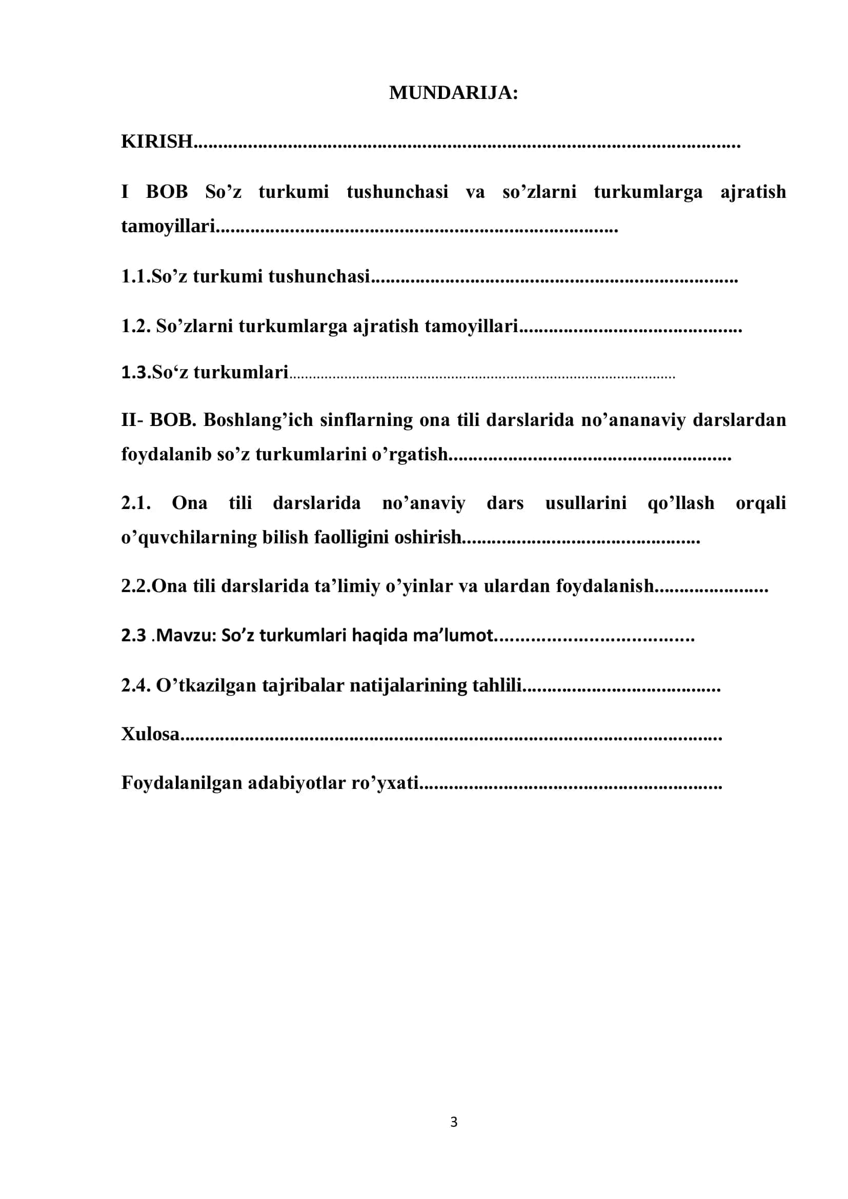 Boshlang‗ich sinf o`quvchilariga so`z turkumlarini noan`anaviy usulda o`rgatish 2
