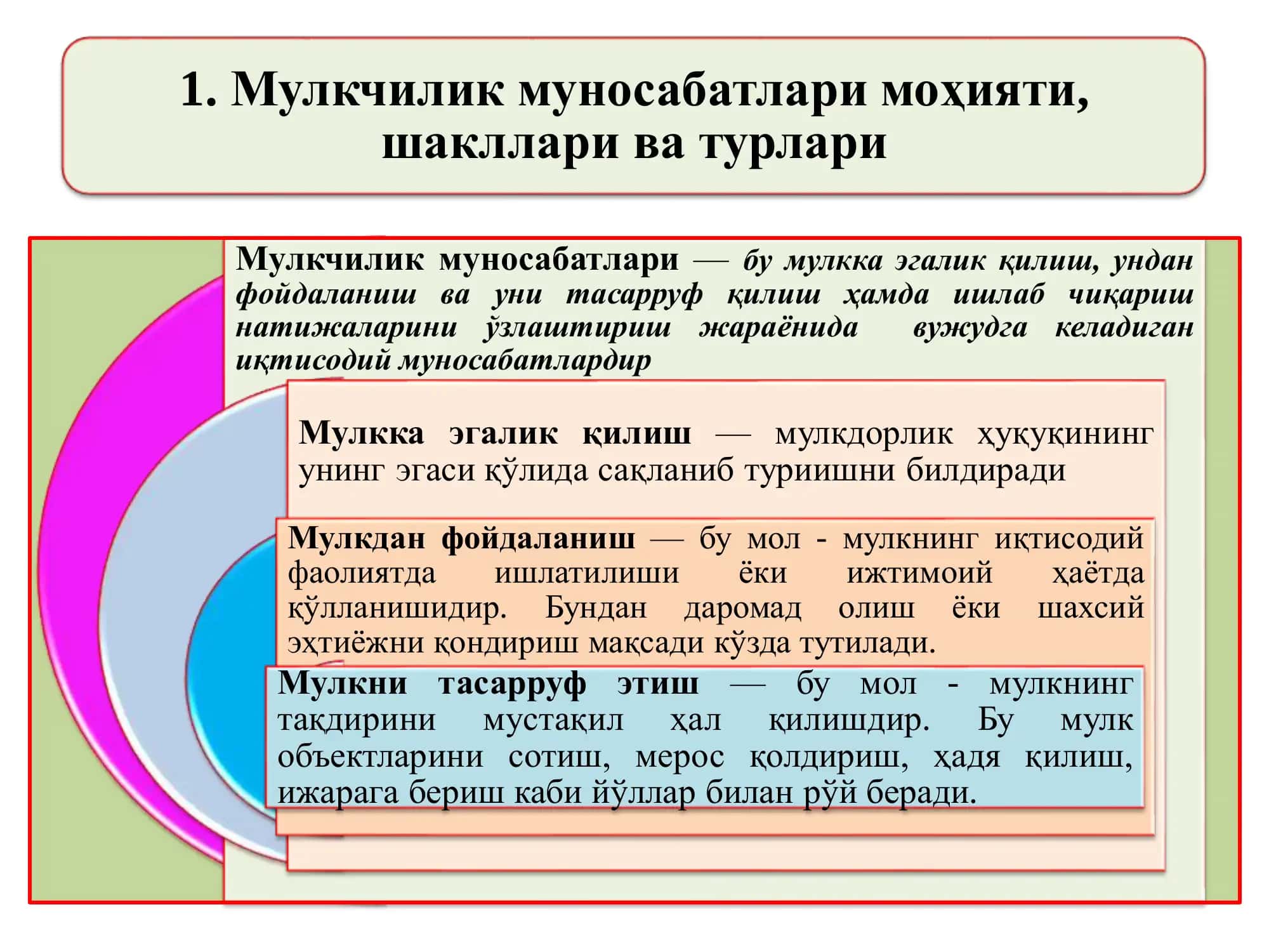Мулкчилик шакллари ва мулкчилик муносабатлари 2