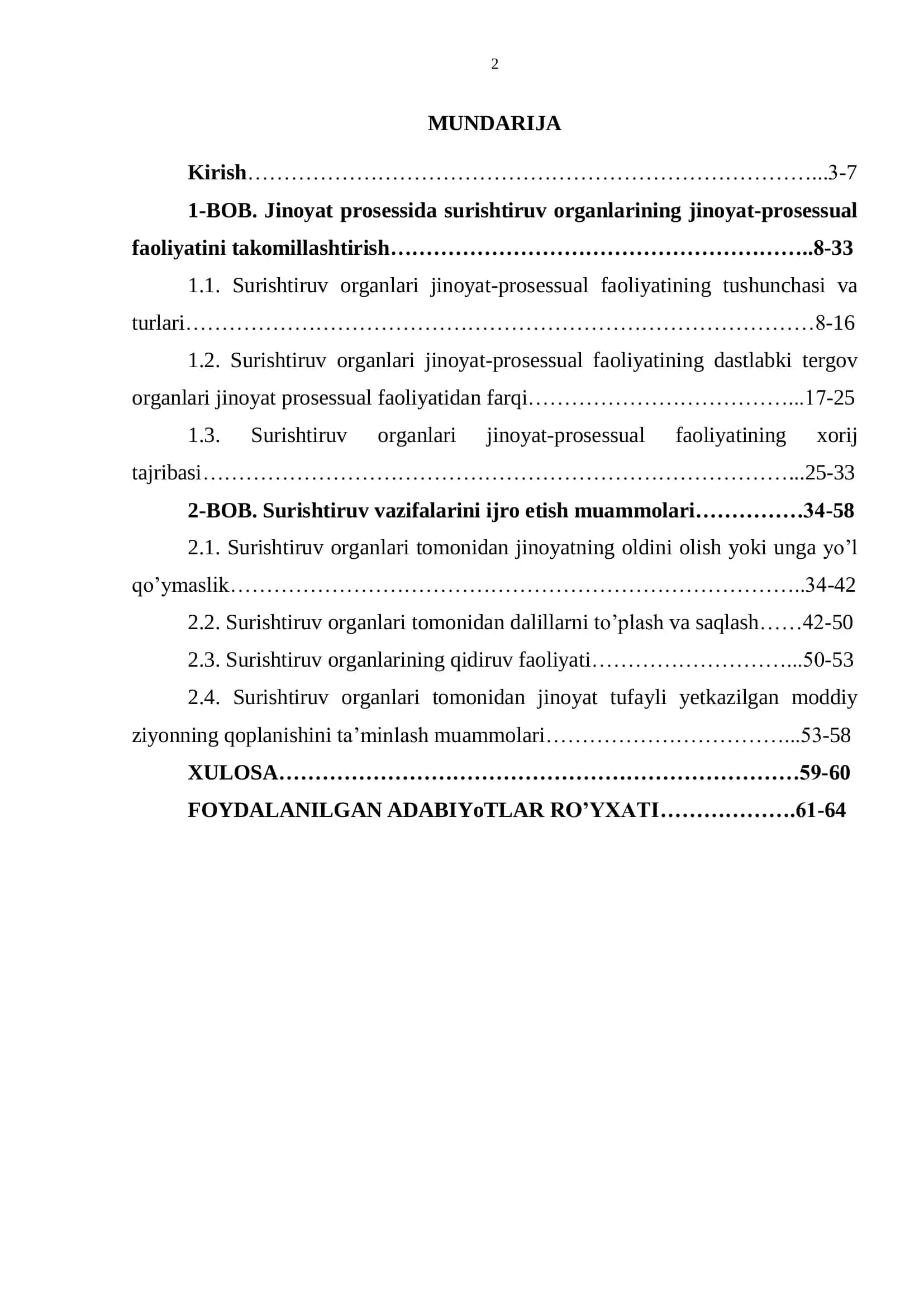 Surishtiruv organlarining jinoyat-prosessual faoliyatini takomillashtirish masalalari 2