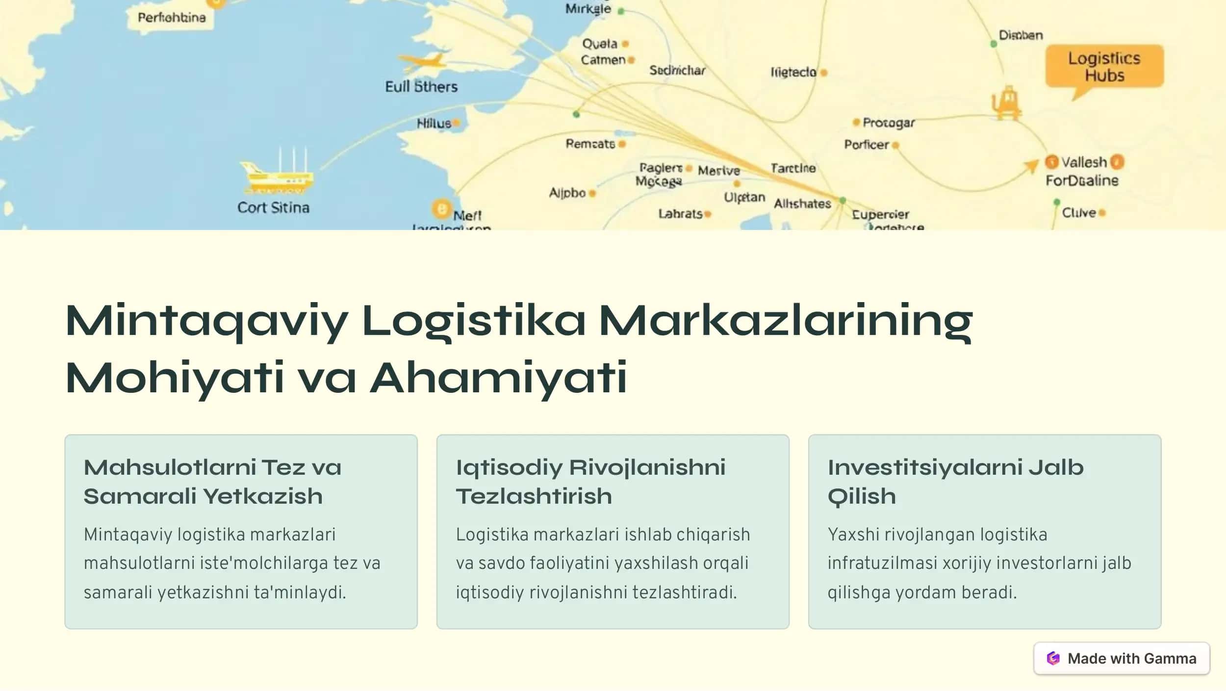 Mintaqaviy Logistika Markazlari va Ularning Hududiy Iqtisodiyotga Ta'siri 2