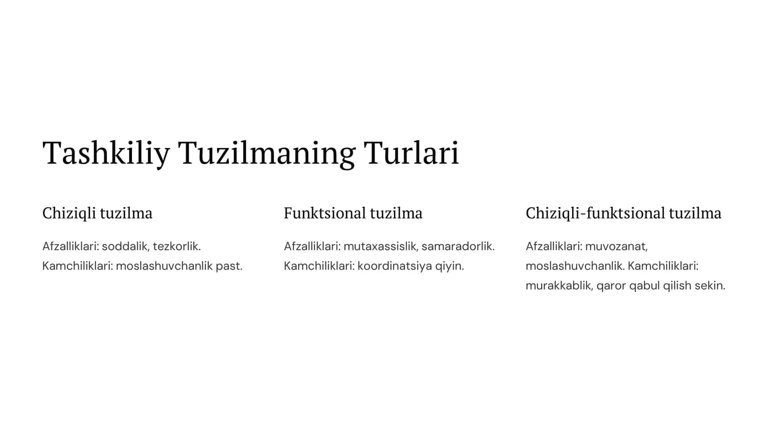 Korxonani Tashkiliy Tuzilishini Tahlili 2