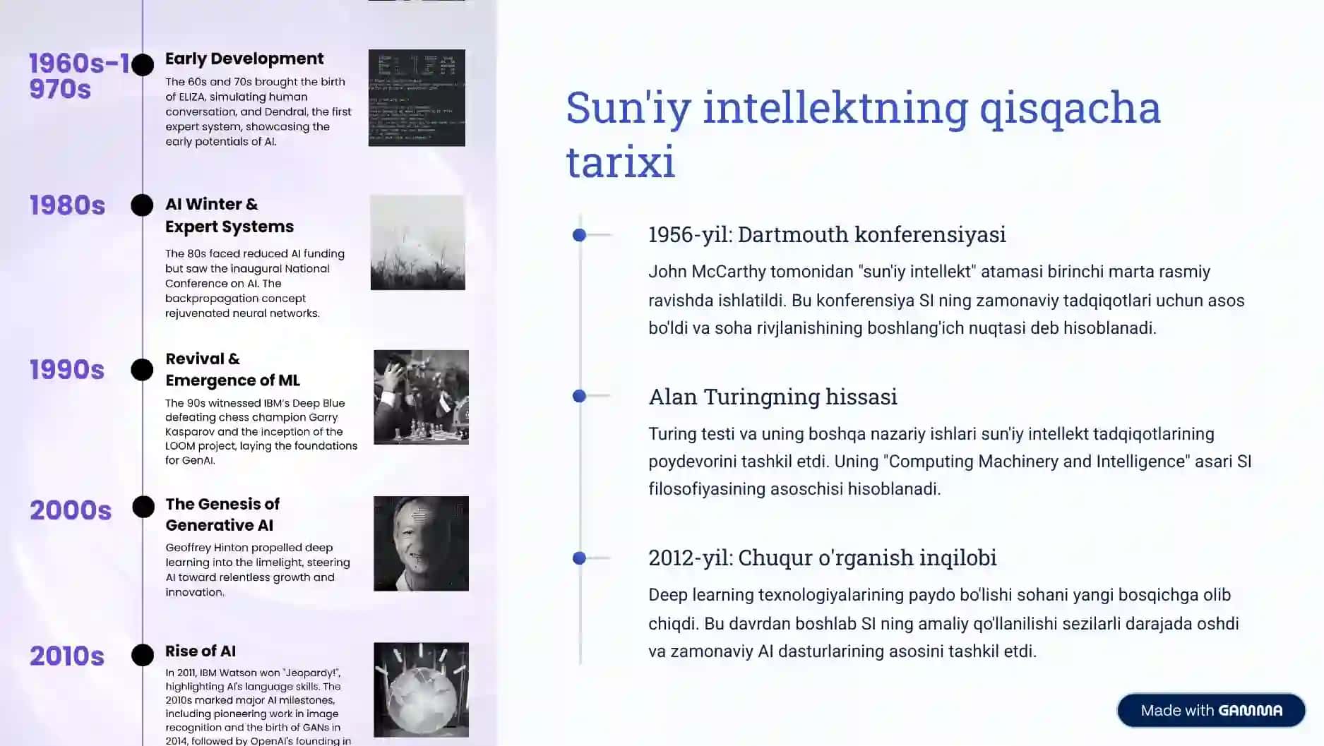 Sun’iy intellekt turlari, tarmoqlari. 2