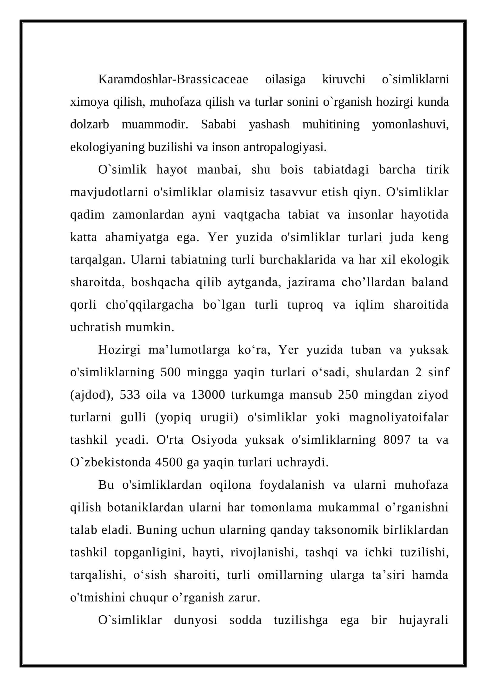 Yong'oqdoshlar(Juglandacea) va Qayindoshlar(Betulacea) 2