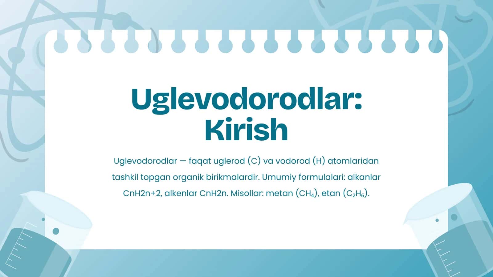 Uglevodorodlarning tuzilishi. alkinlar va alkadienlar 2