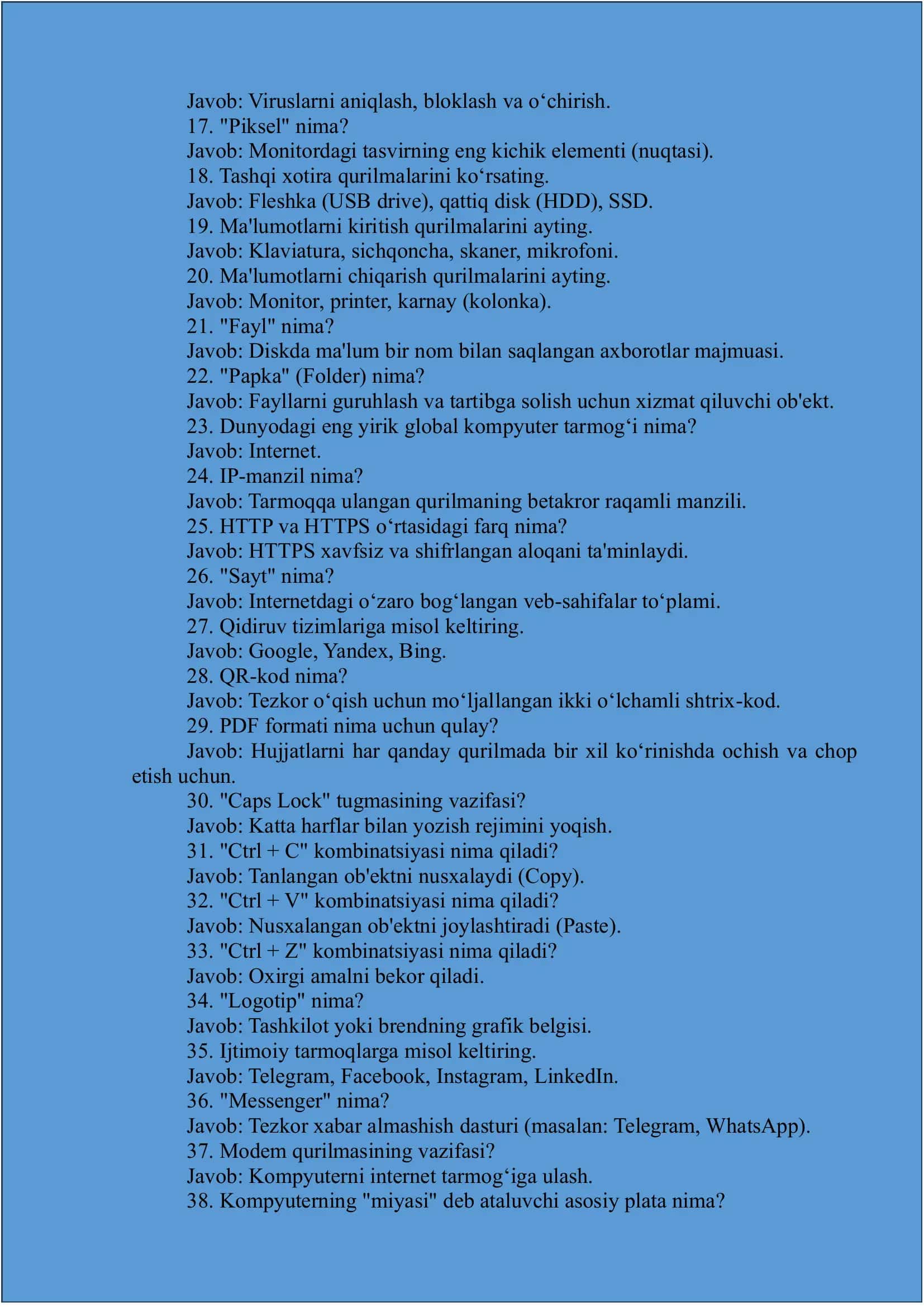 Axborot texnologiyalari (IT-savodxonlik) 2