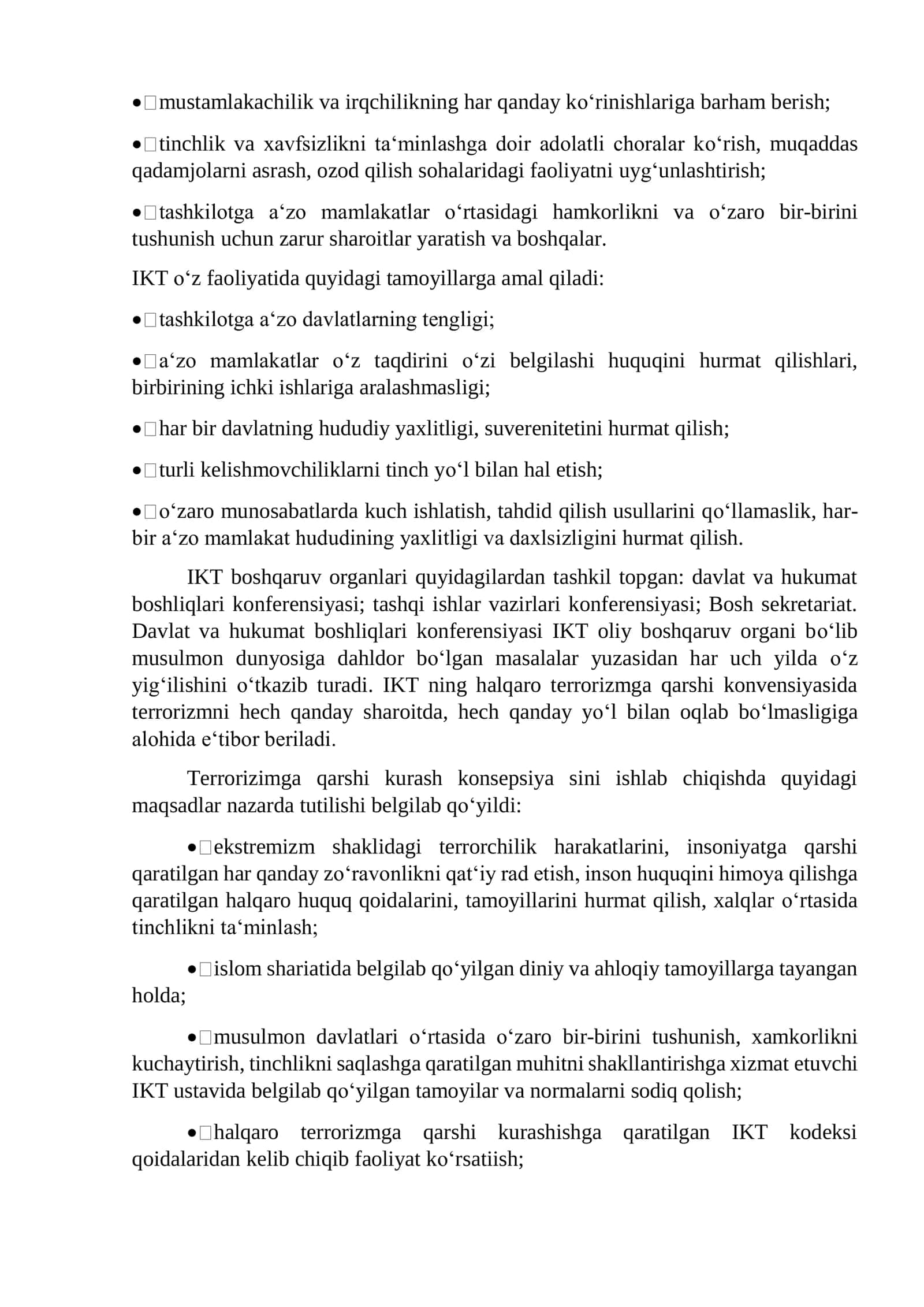 DUNYO HAMJAMIYATINING EKSTREMIZM VA TERRORIZMGA QARSHI KURASH TAJRIBASI 2