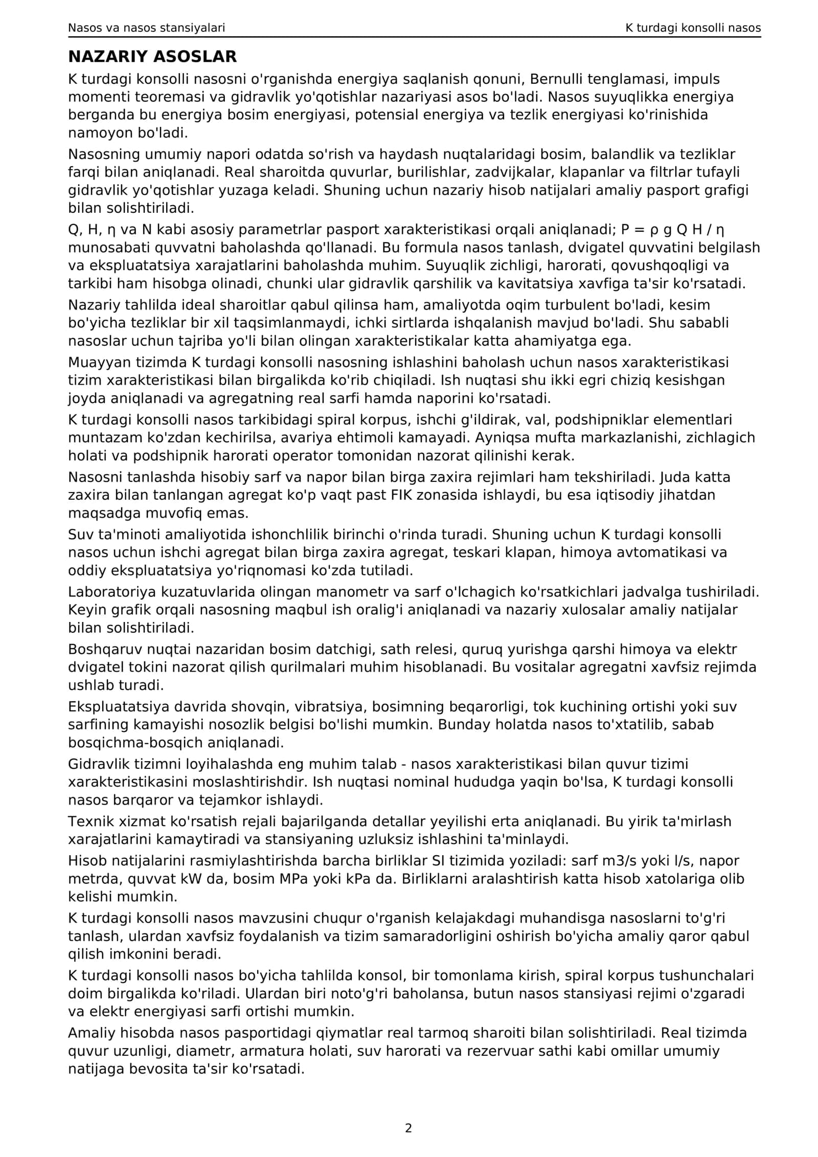 Nasos va nasos stansiyalari 2
