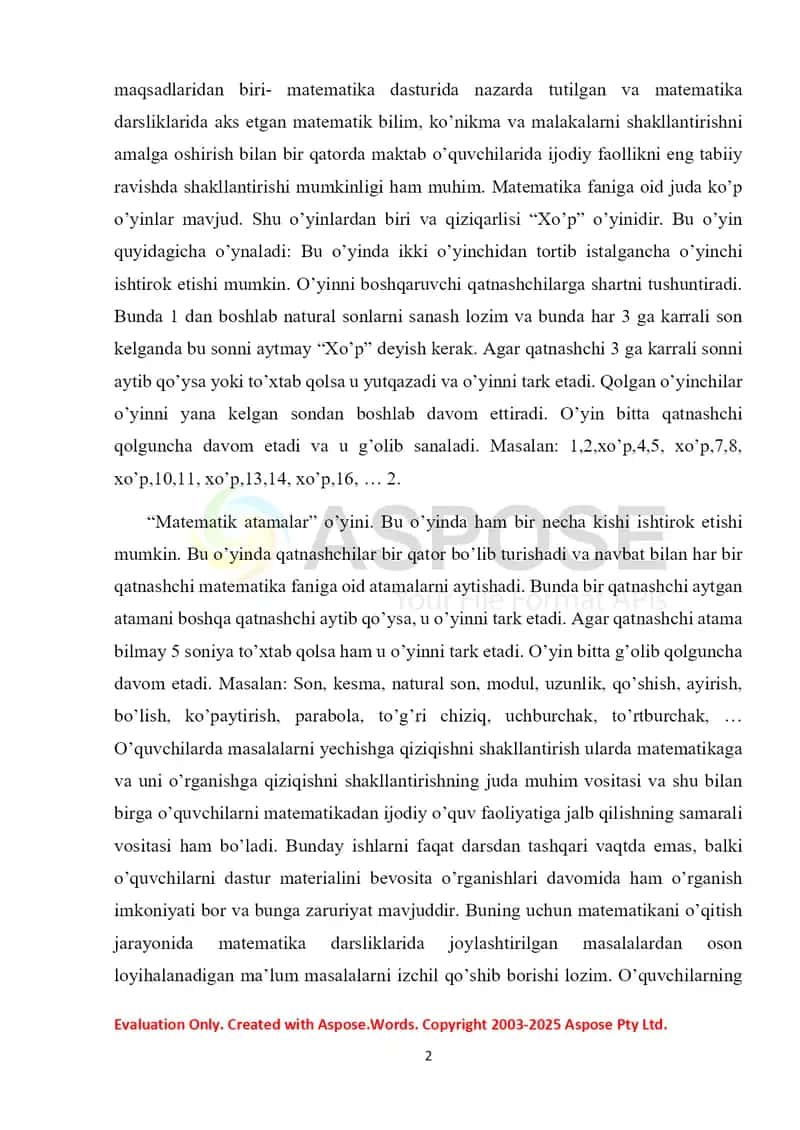 Matematika darslarida qiziqarli masalalardan foydalanish 2