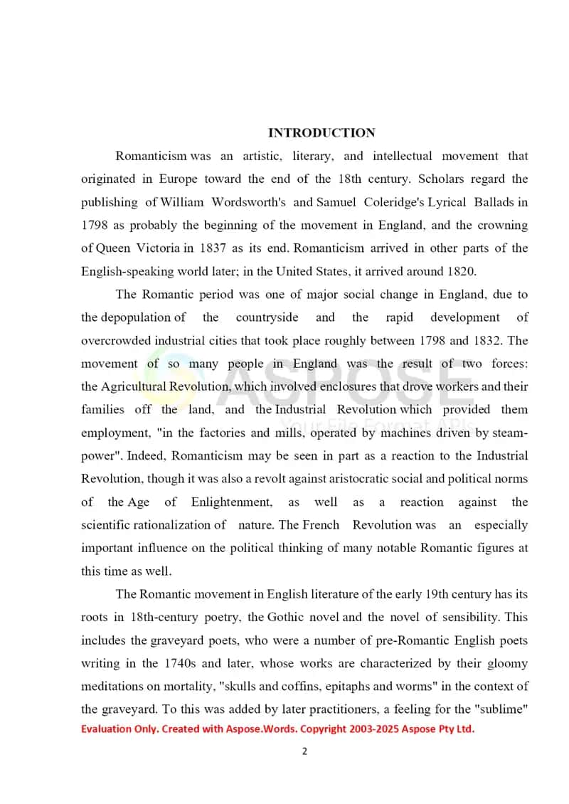 Romanticism as a leading literary movement 2