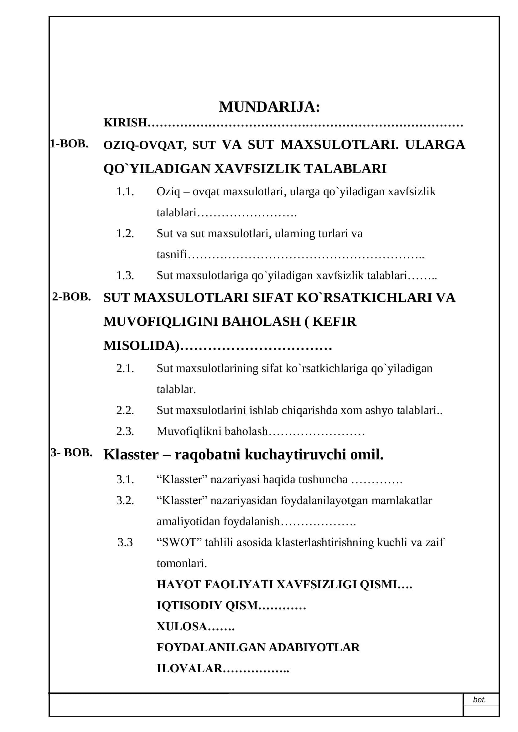 Metrologiya, standartlashrtirish va maxsulot sifat menejmenti 2