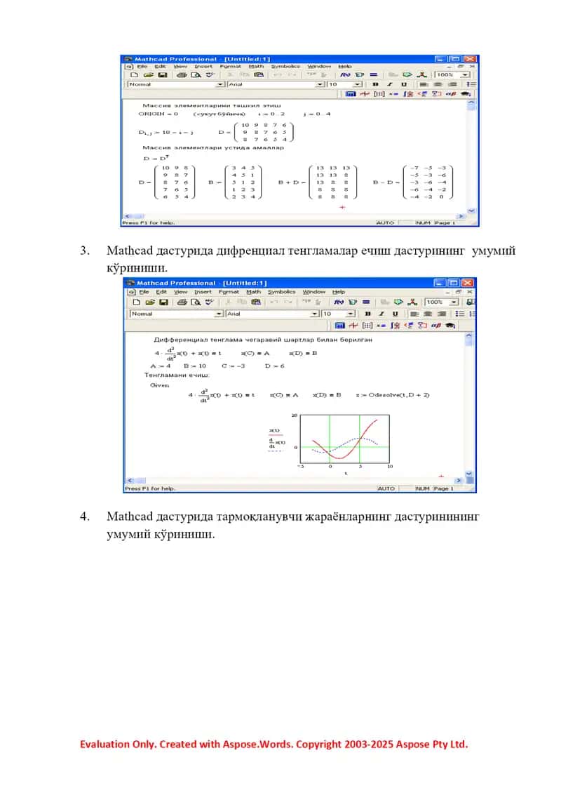 Mathcad dasturida muhandislik masalalarini yechish va C++ algoritmik dasturlash bo‘yicha amaliy ishlar 2