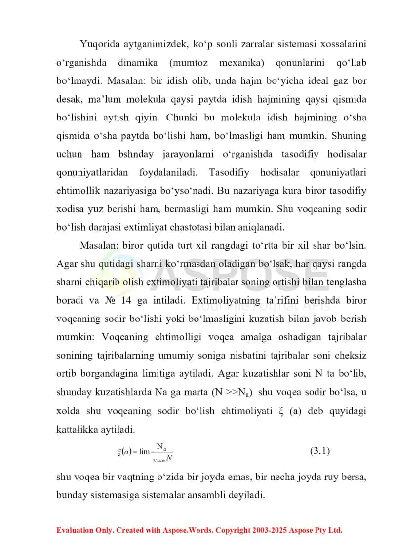 Ehtimollar nazariyasidan elementlar ma’lumotlar. Tasodifiy voqealar va hodisalar 2