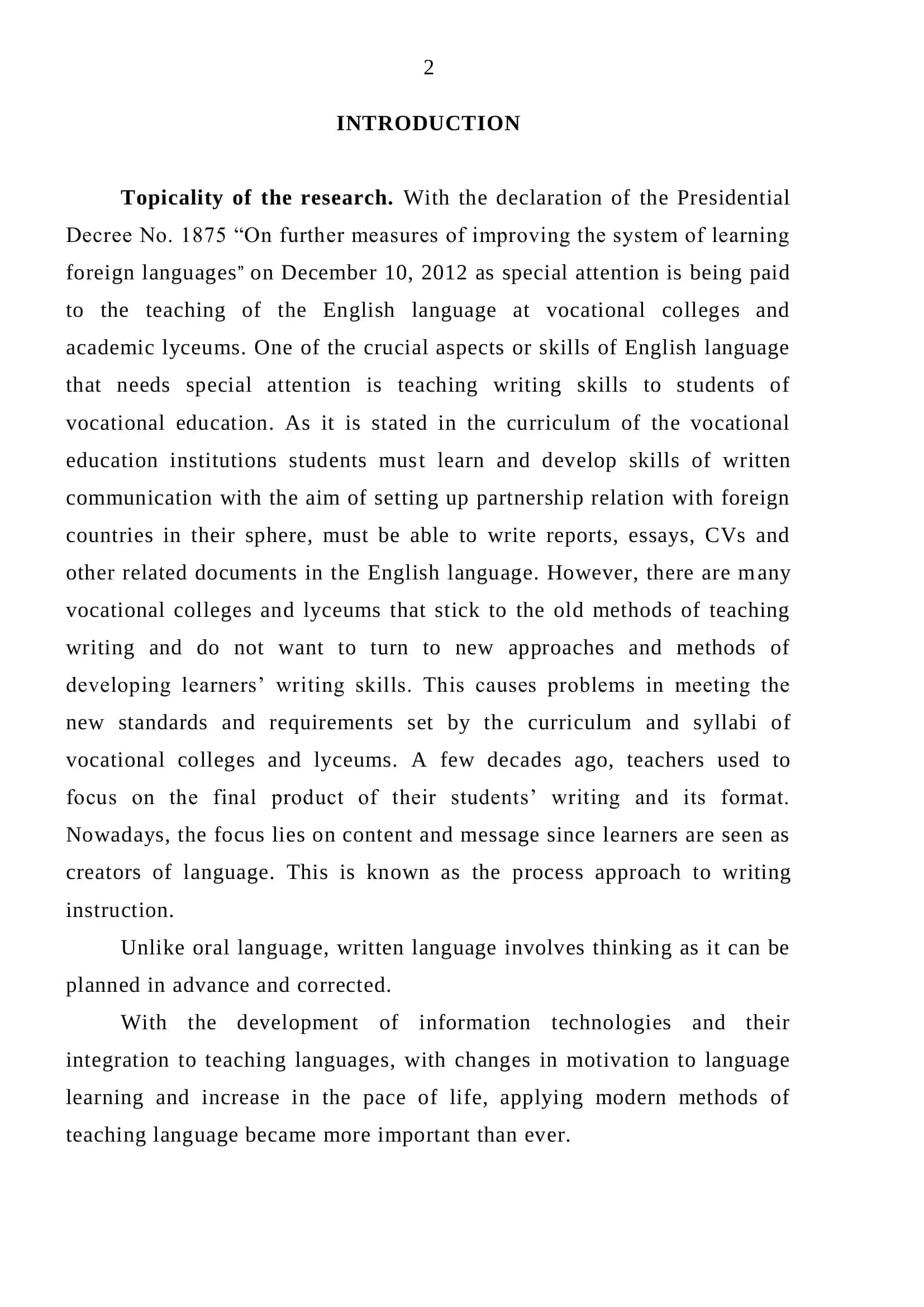 Implementing New Approaches and Principles of Teaching Writing in Vocational Education 2