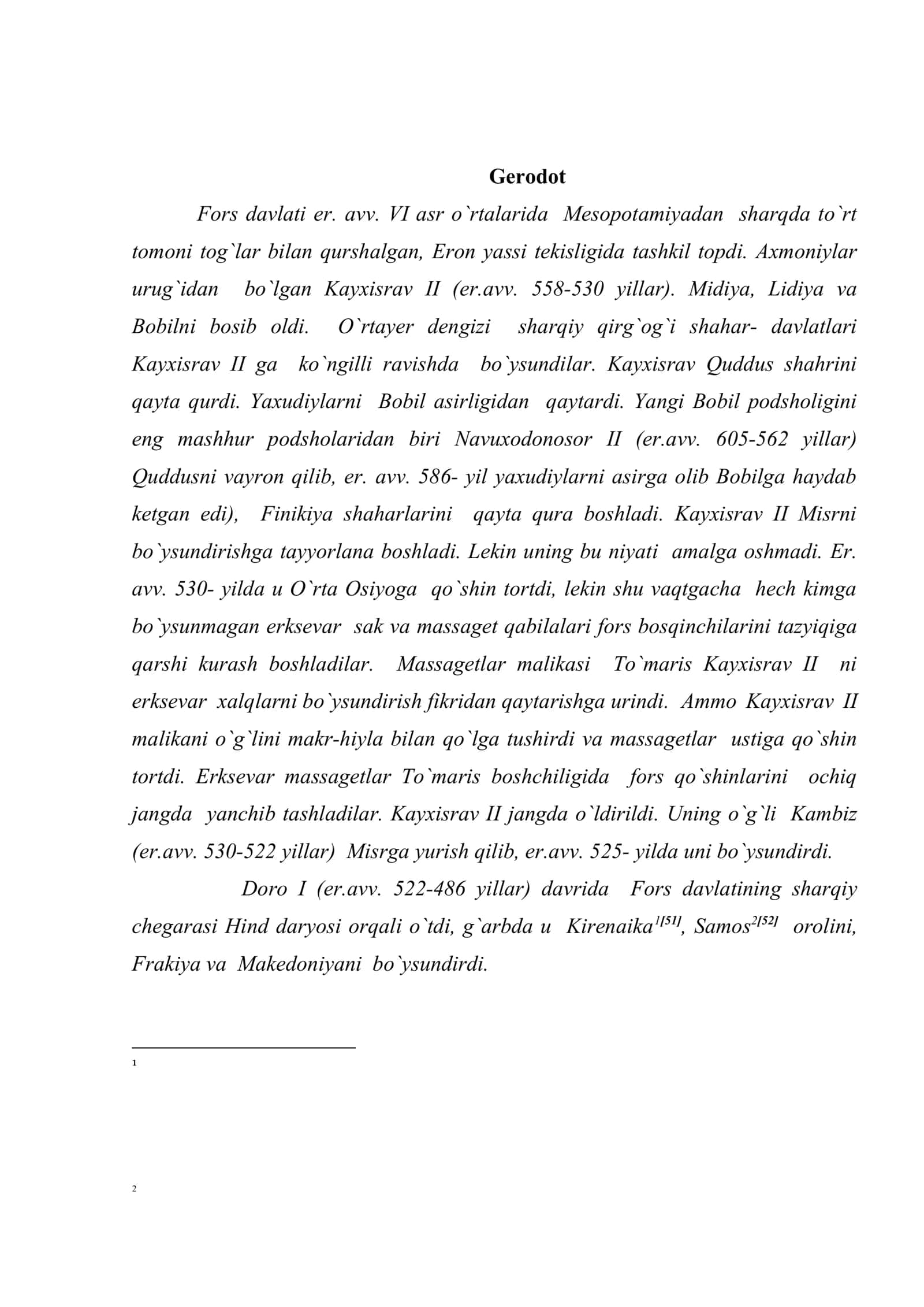 Er. avv. I ming yillikda Qadimgi Eron va O`rta Osiyo 2