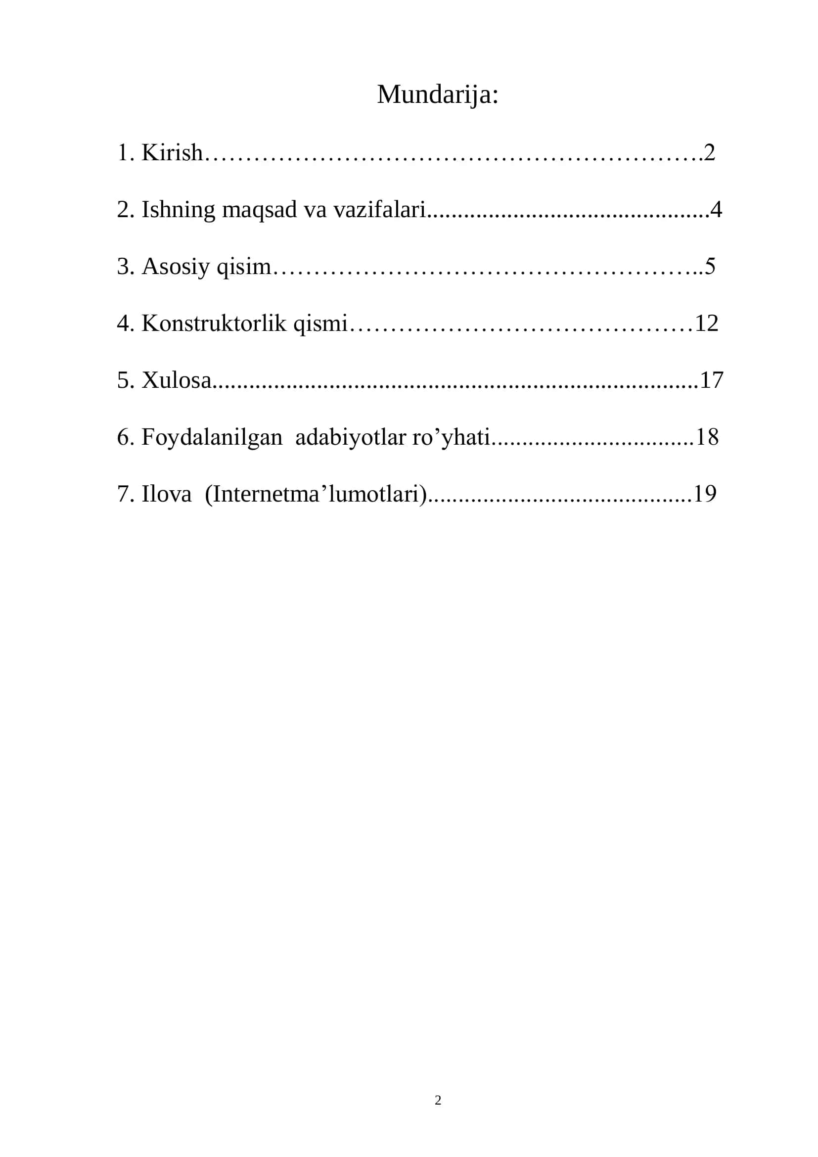 Avtomatlashtirilgan loyihalash tizimlari 2